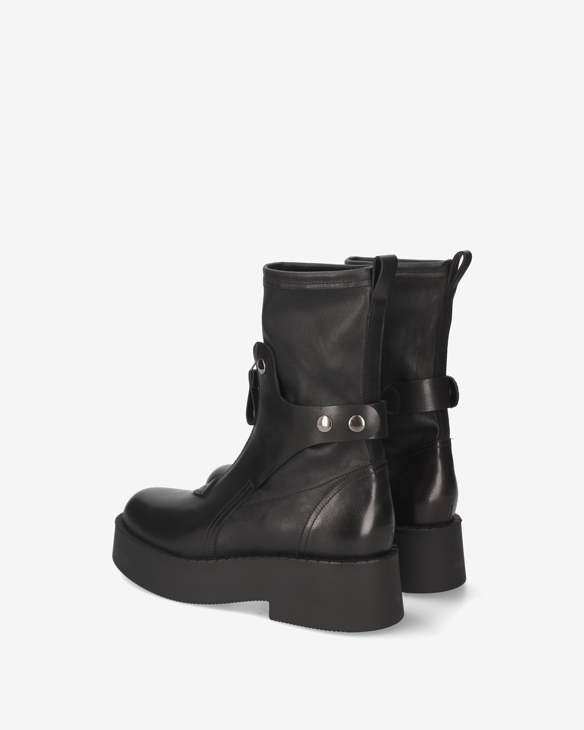 Premiata Boots bottines femme cuir noir cloutées plateforme