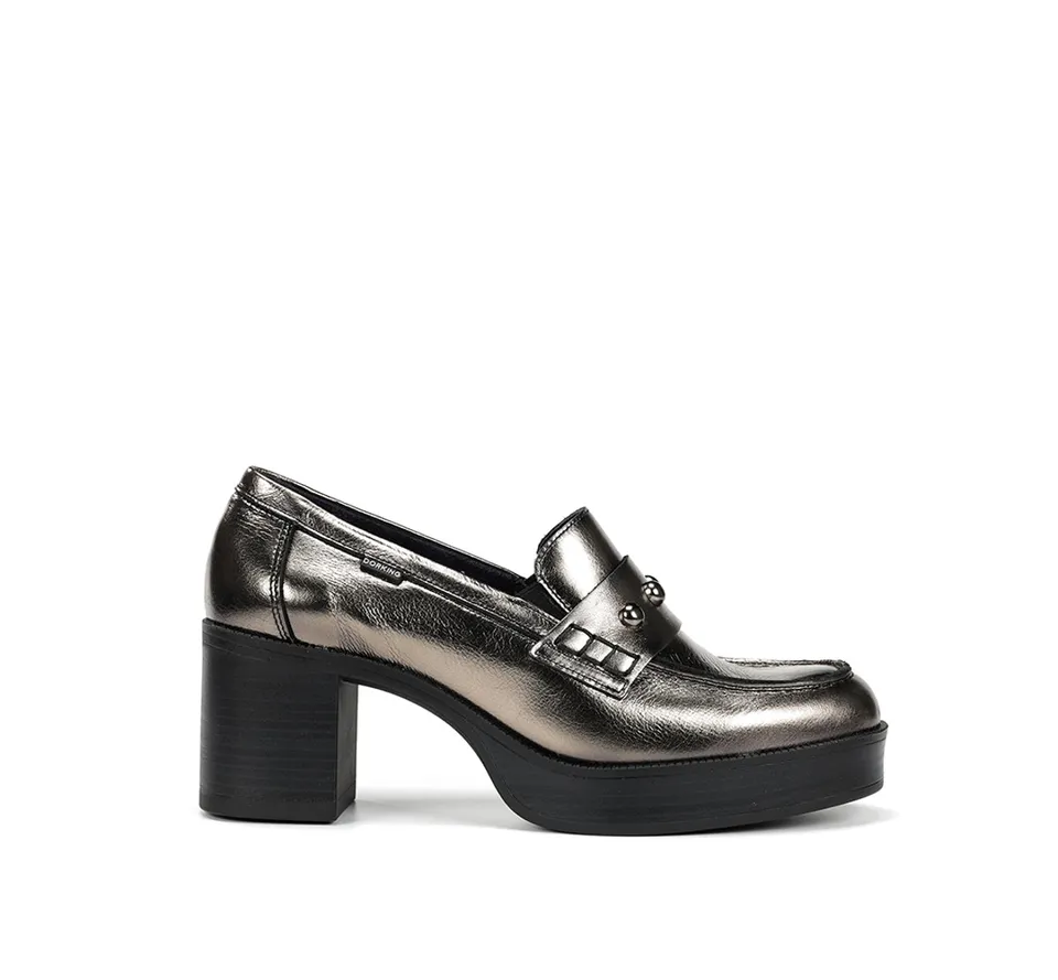 Dorking Bowy D9586 mocassin argent femme