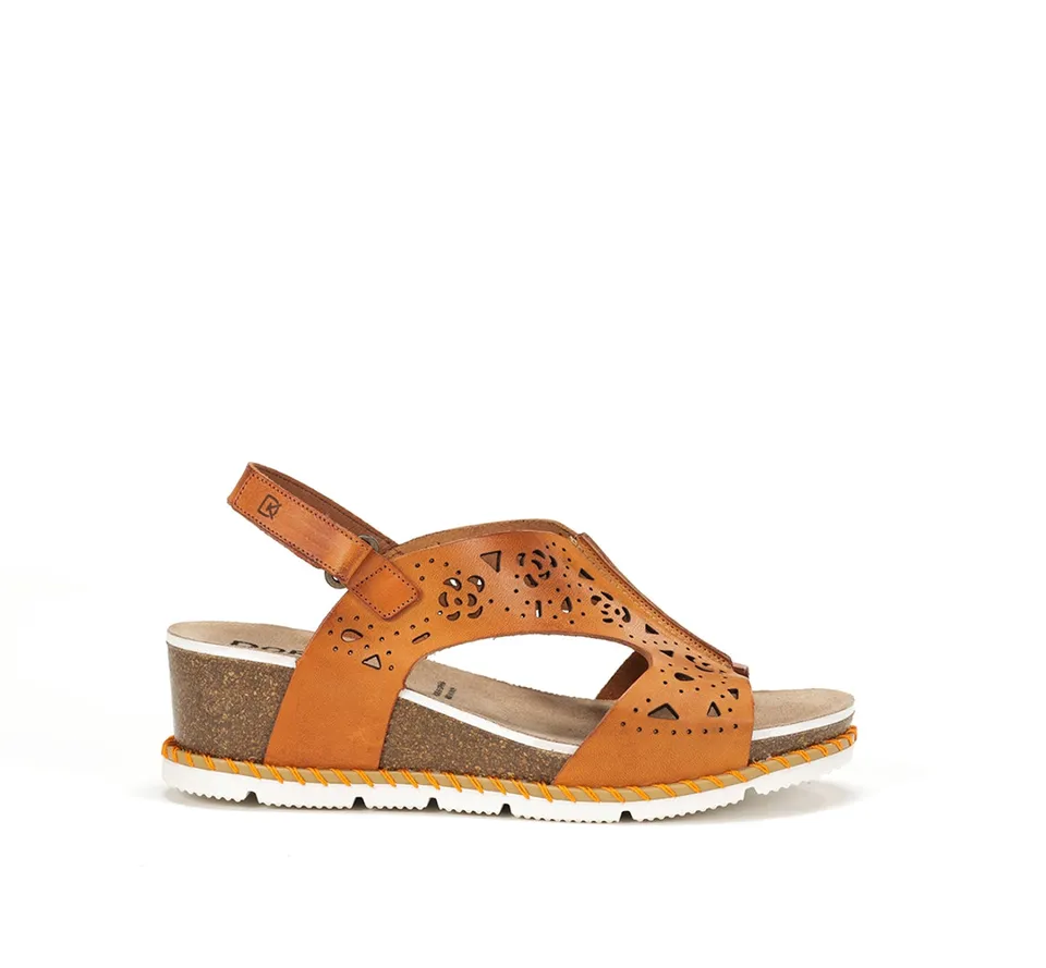 Dorking by Fluchos Gold D9319 sandale orange compensée