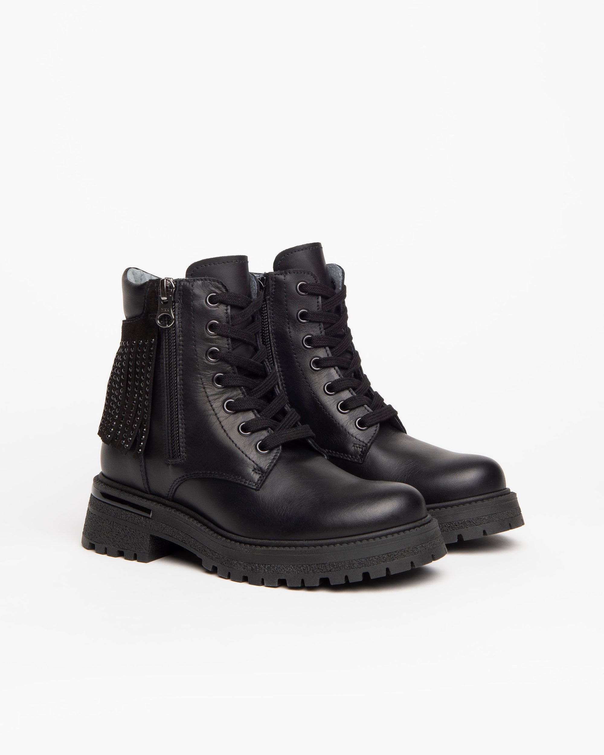 Nero Giardini Combat Boots rangers cuir fille ado zip