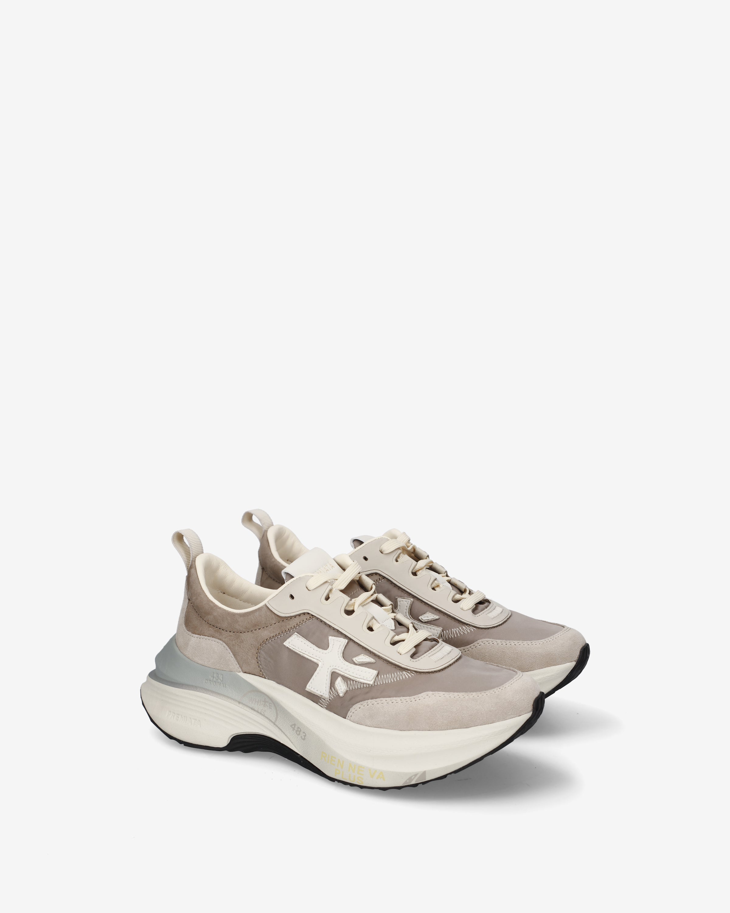 Premiata Hill 8710 sneakers femme beige semelle 5 cm