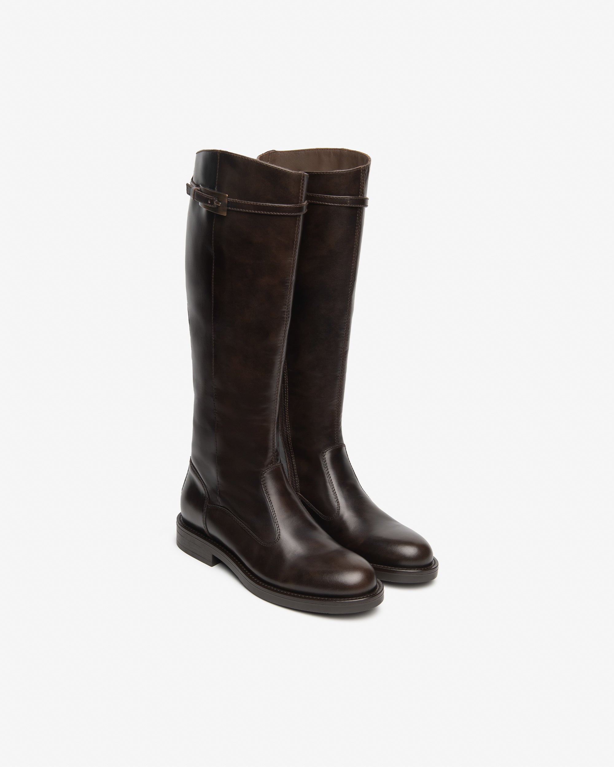 Nero Giardini Boots bottes cuir femme boucle talon 30 mm