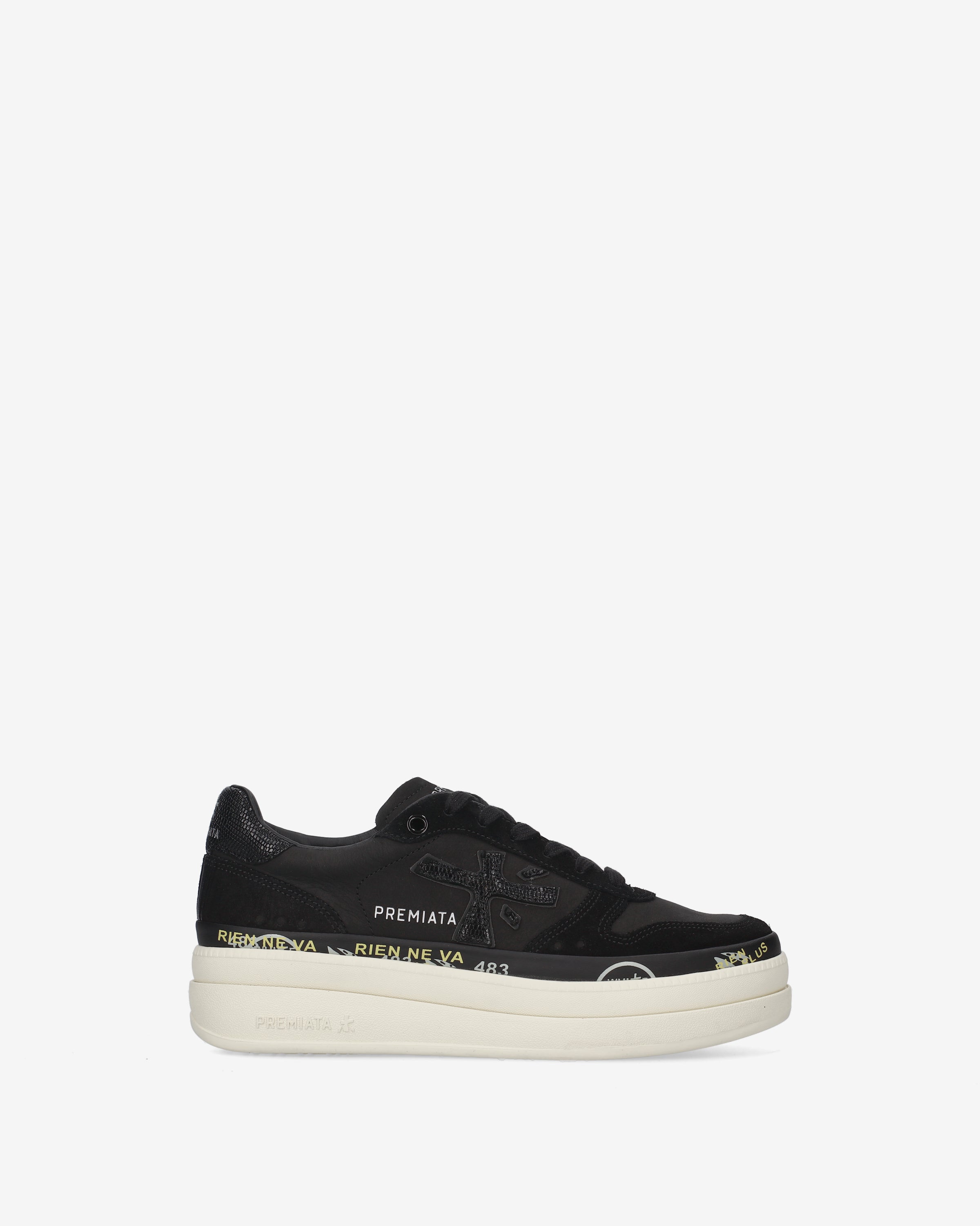 Premiata Micol 8567 sneakers femme cuir noir plateforme