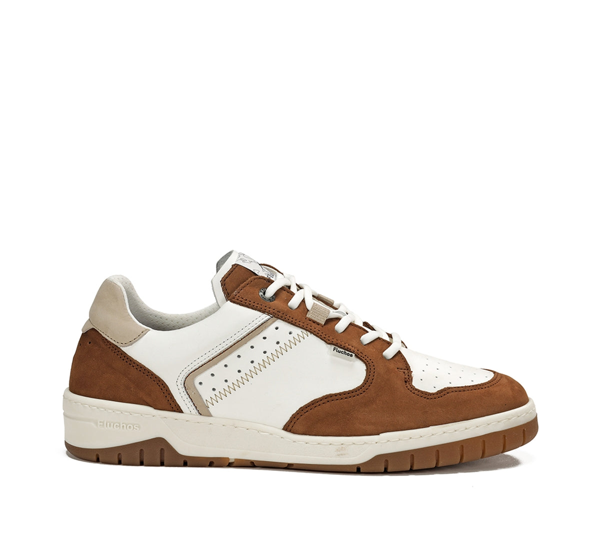Fluchos Roger F1954 basket homme marron cuir perforé