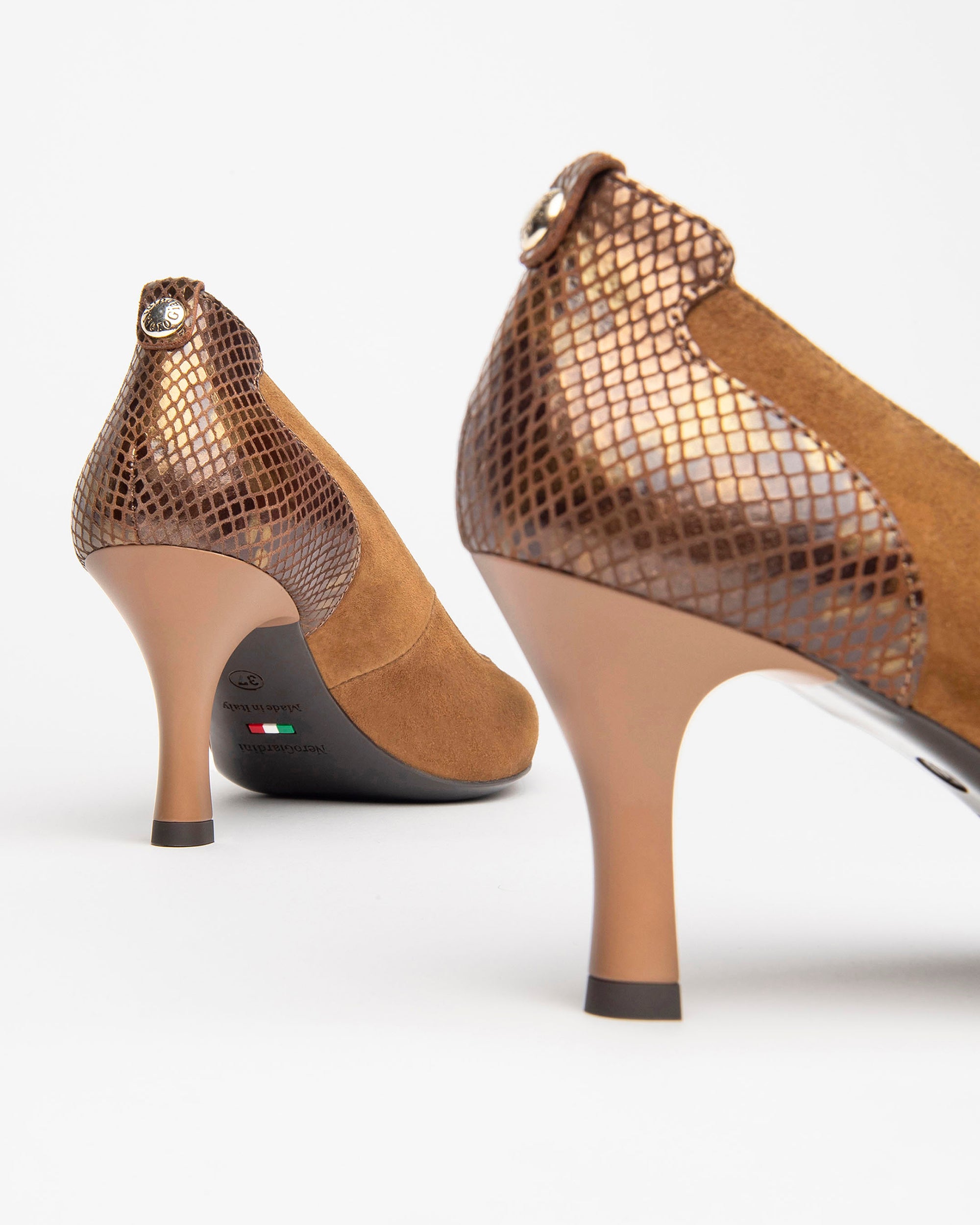 Nero Giardini Décolleté Escarpins Cuir Talon 7,5 cm Imprimé