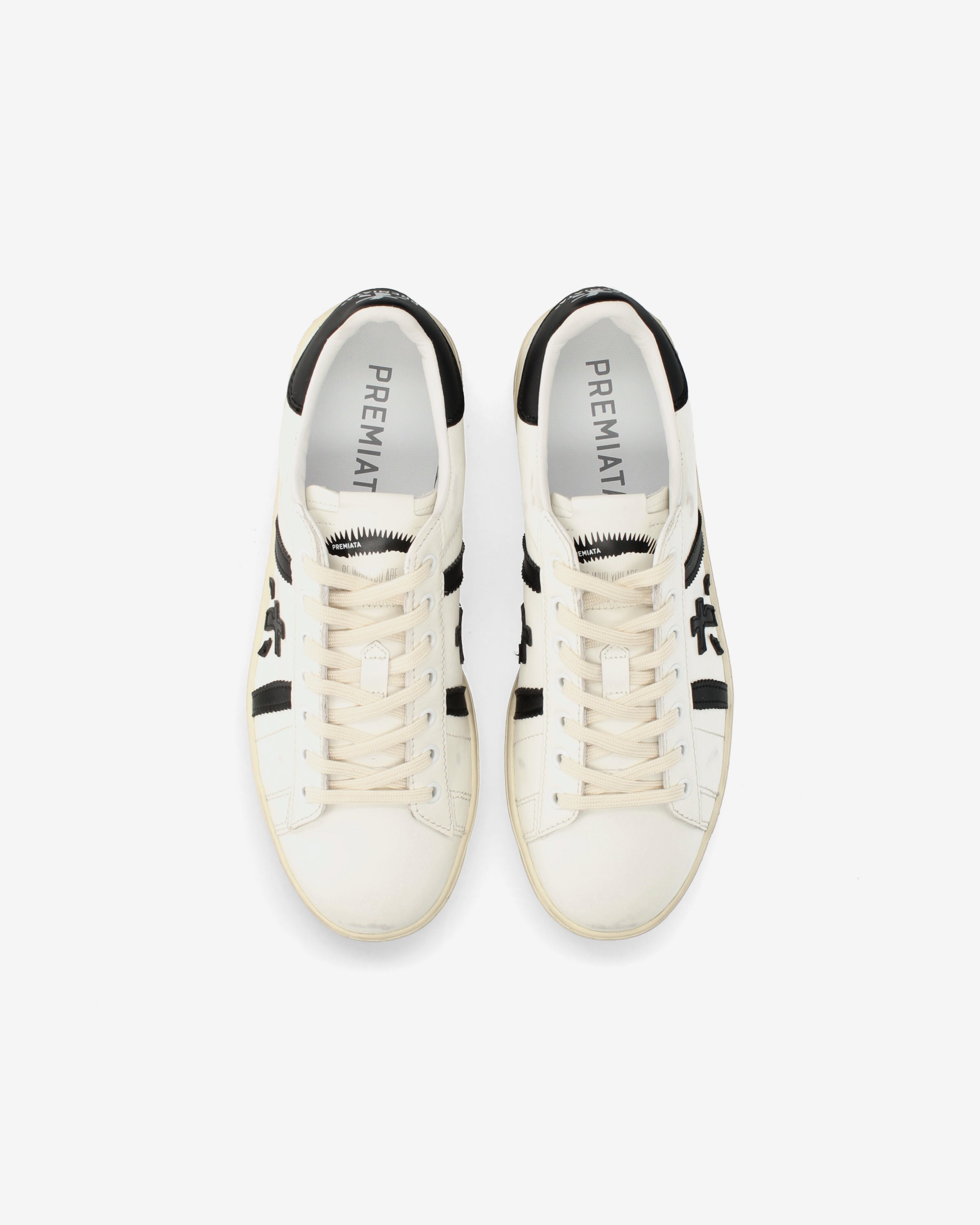 Premiata Russell 8561 baskets cuir crème noir