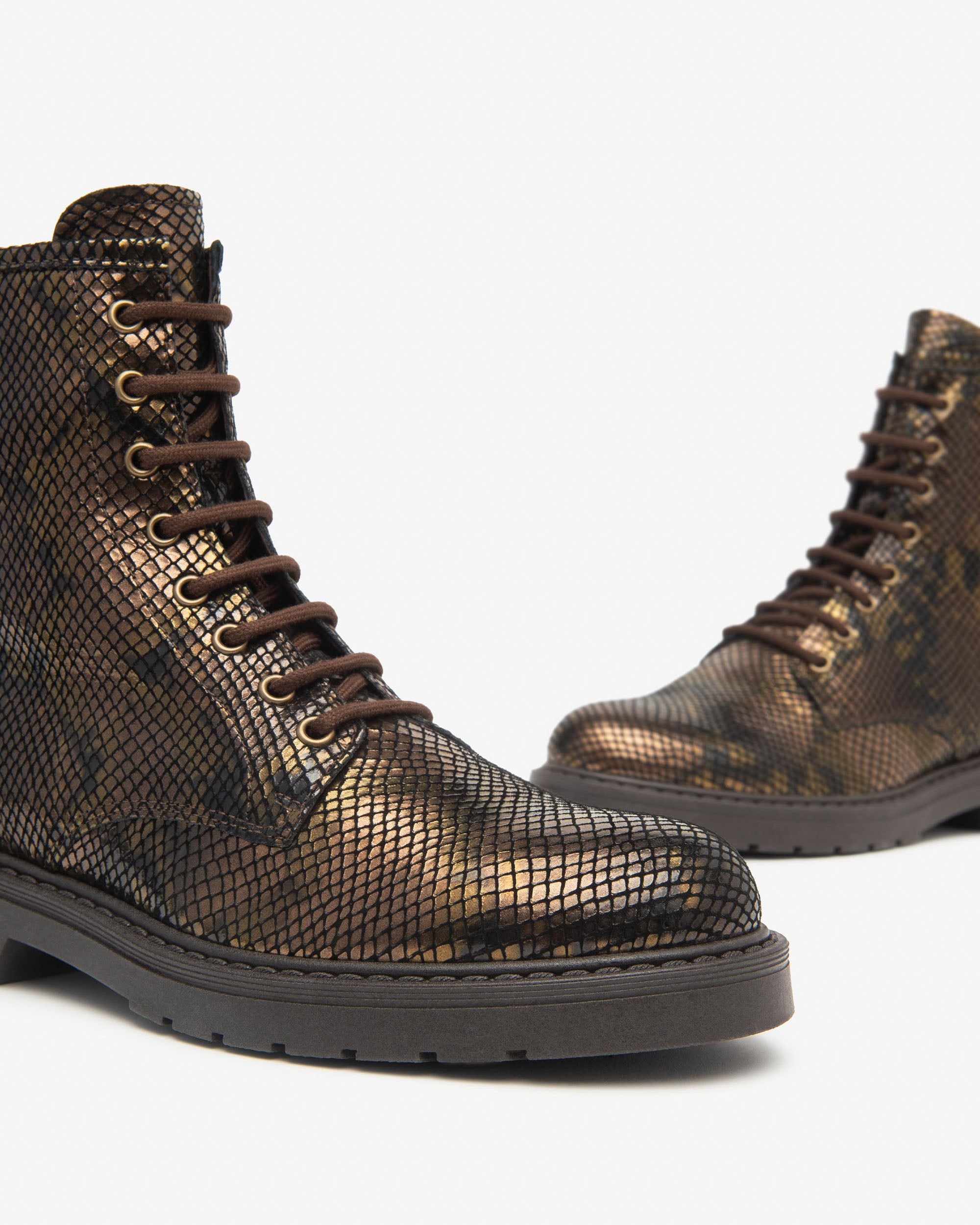 Nero Giardini Combat Boots rangers cuir femme zip 30 mm