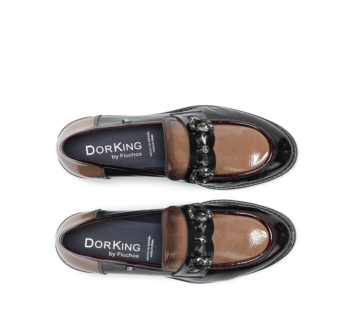 Dorking by Fluchos Harvard D9118 mocassins femme noir