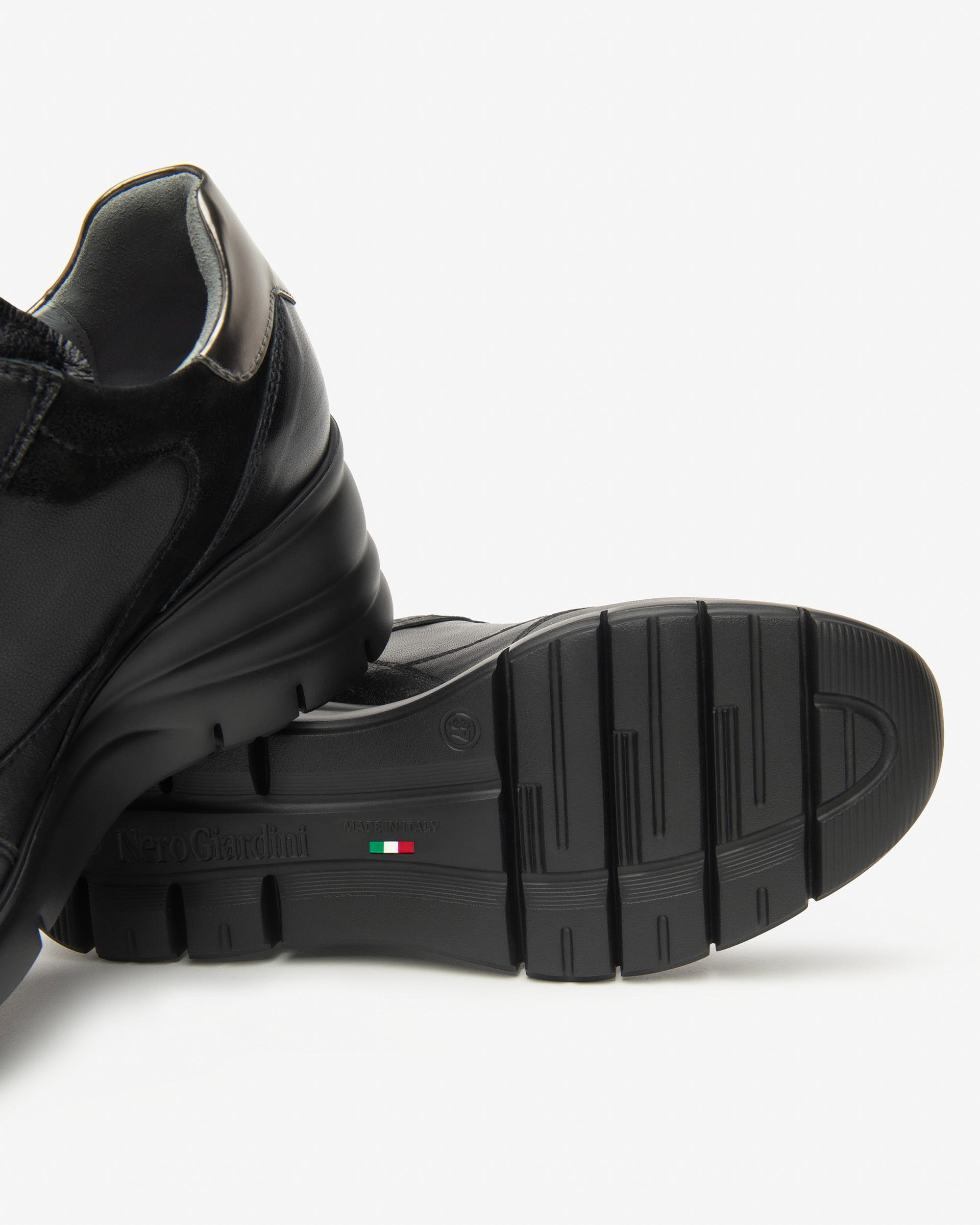 Nero Giardini Sneakers Baskets Cuir Femme Tissu Technique
