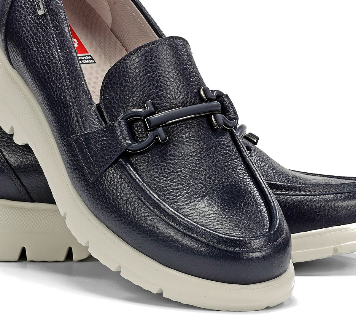 Fluchos Gladis F1936 mocassin bleu femme cuir léger