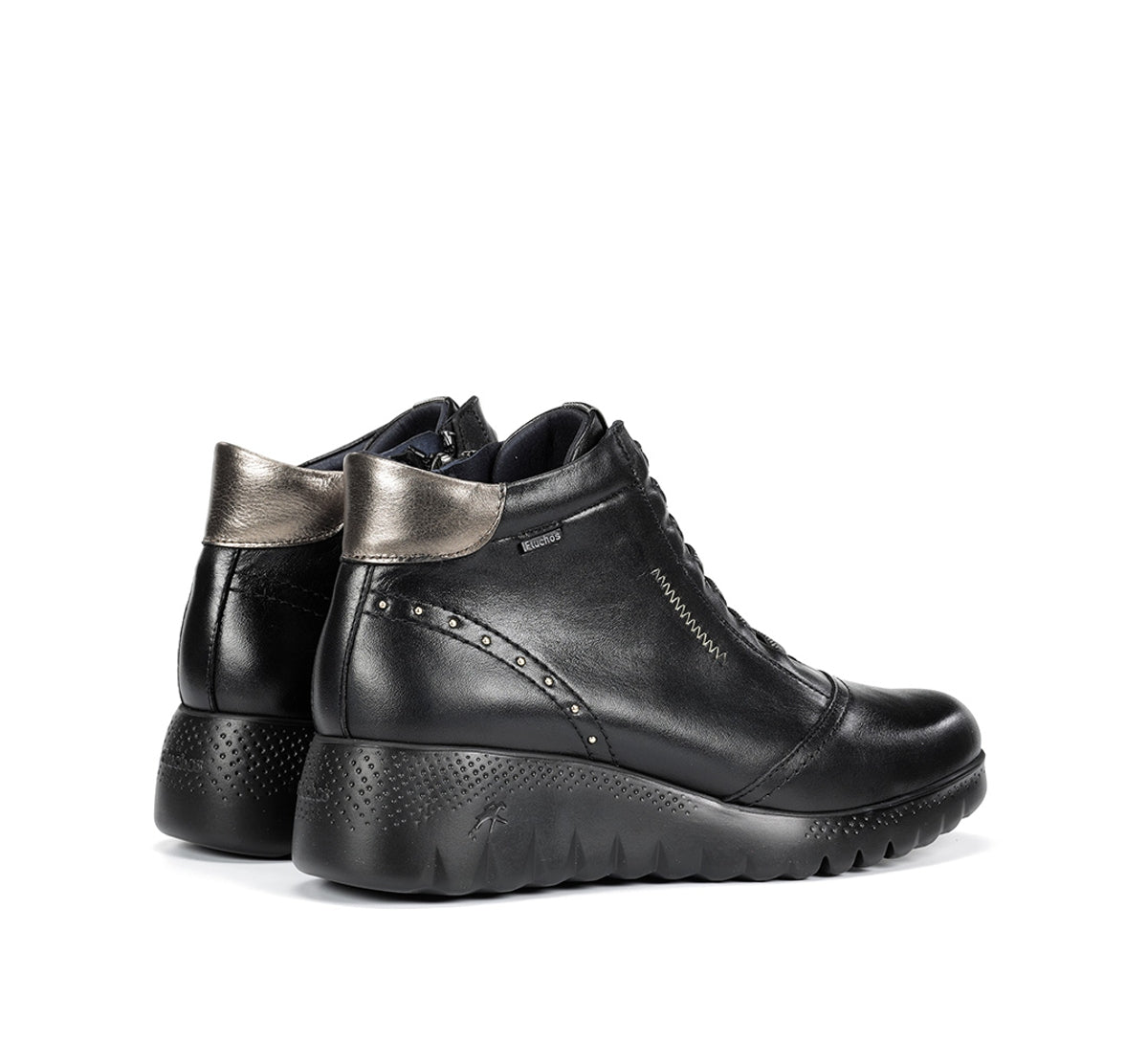 Fluchos Botines Live F2246 bottine noir cuir femme