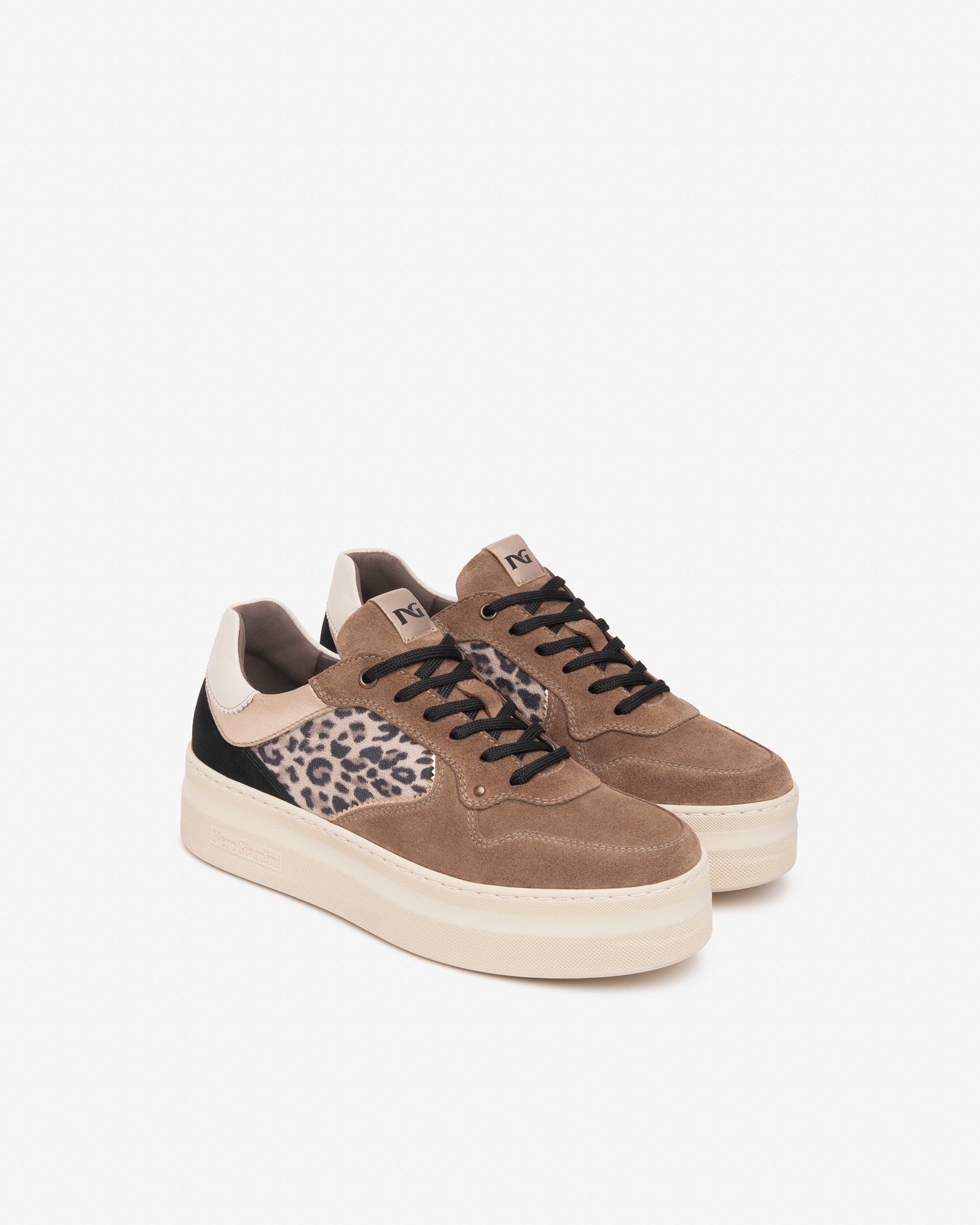 Nero Giardini Sneakers baskets cuir daim femme plateforme