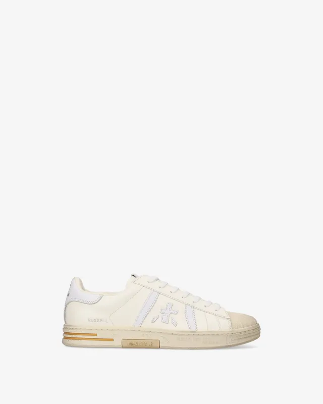 Premiata Russell 8072 baskets homme cuir crème