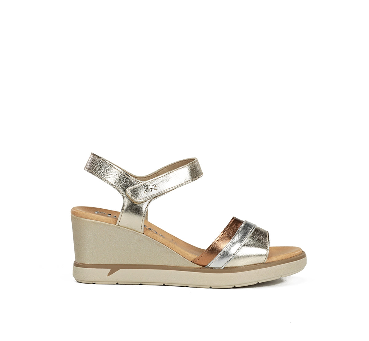 Fluchos Smash F2390 sandale dorée compensée femme