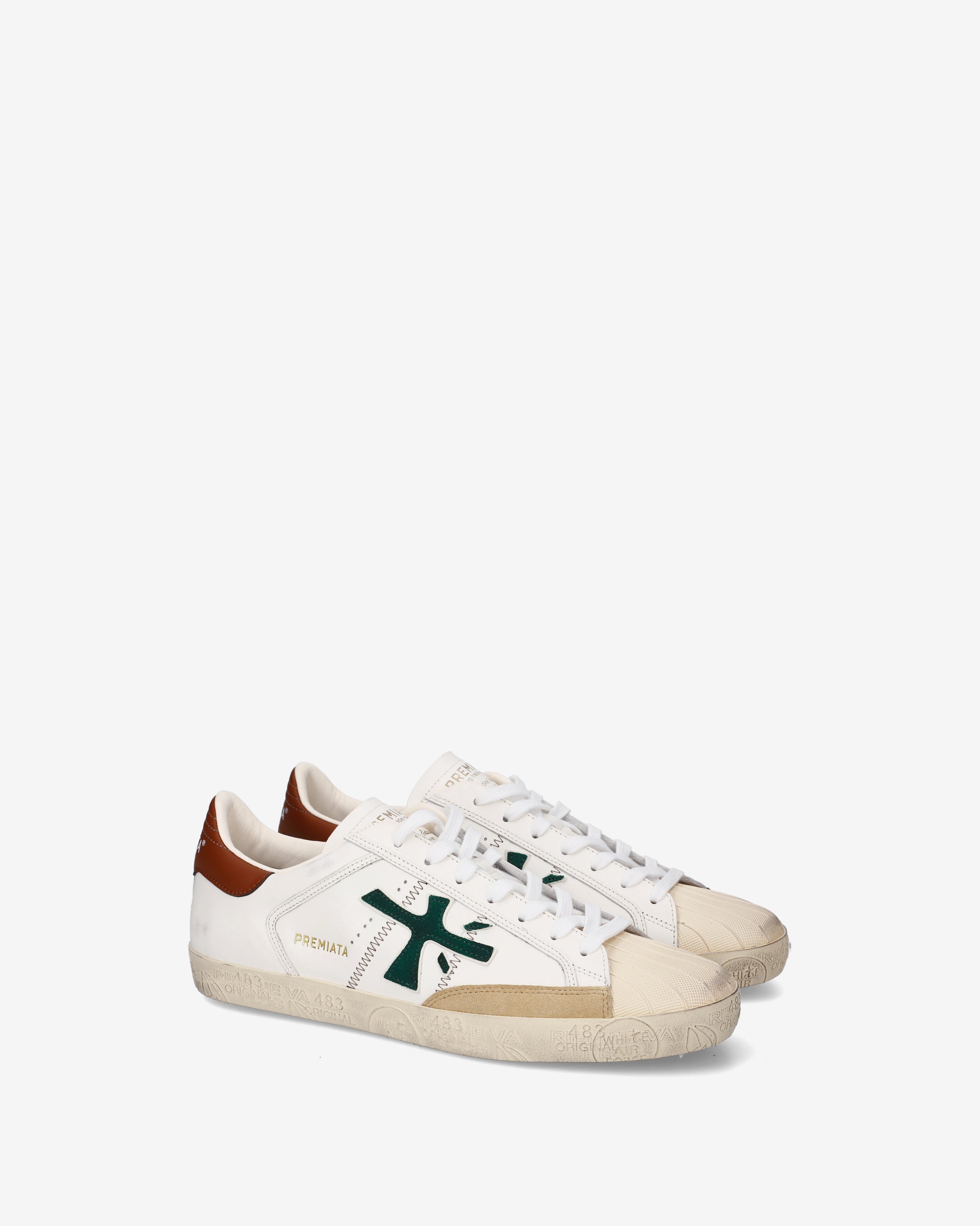 Premiata Steven 8043 sneakers homme blanc crème vert