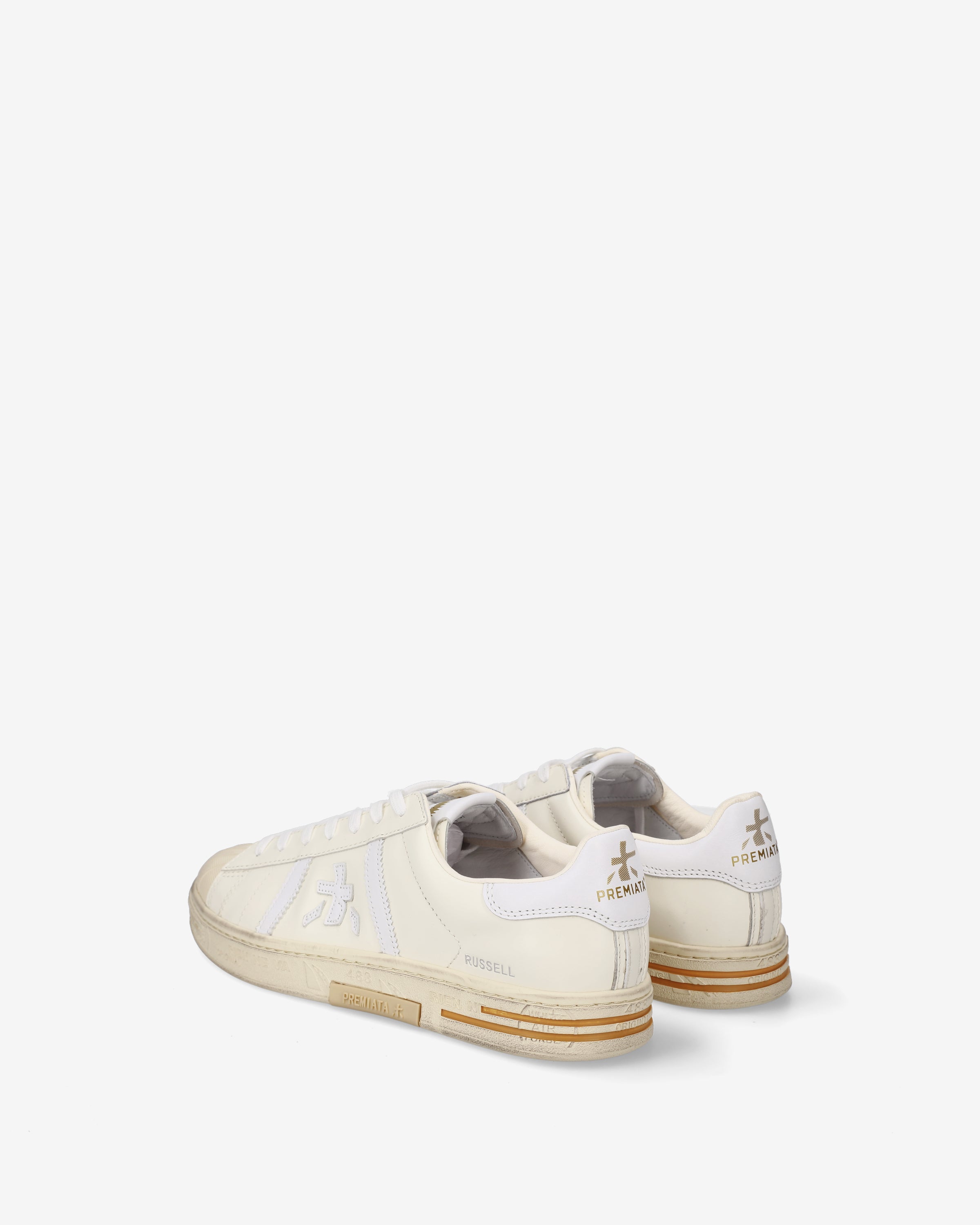 Premiata Russell 8072 baskets homme cuir crème