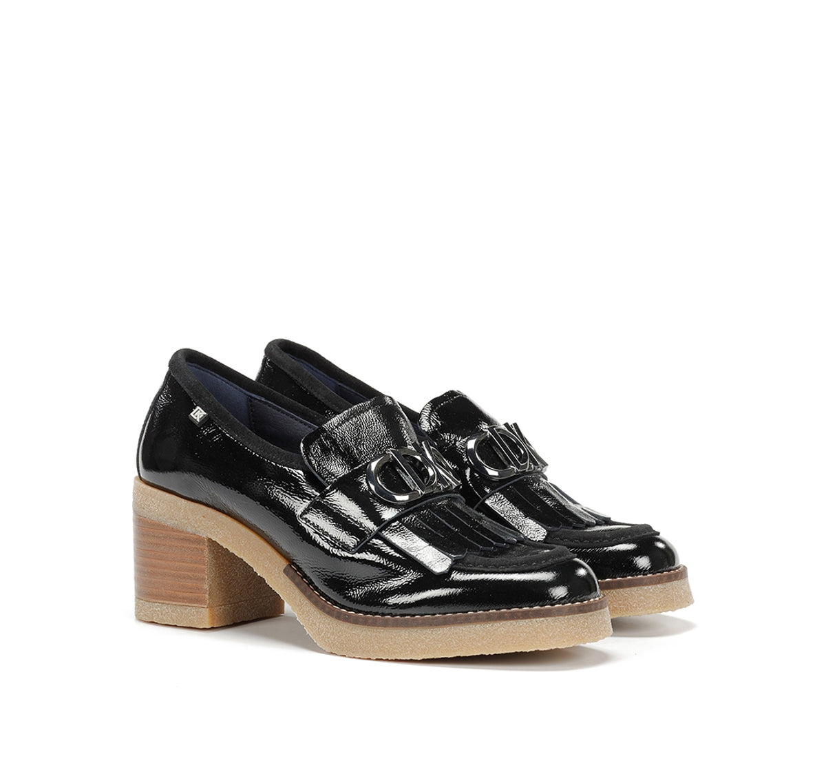 Dorking by Fluchos Oprah D9352 mocassin femme noir talon moyen