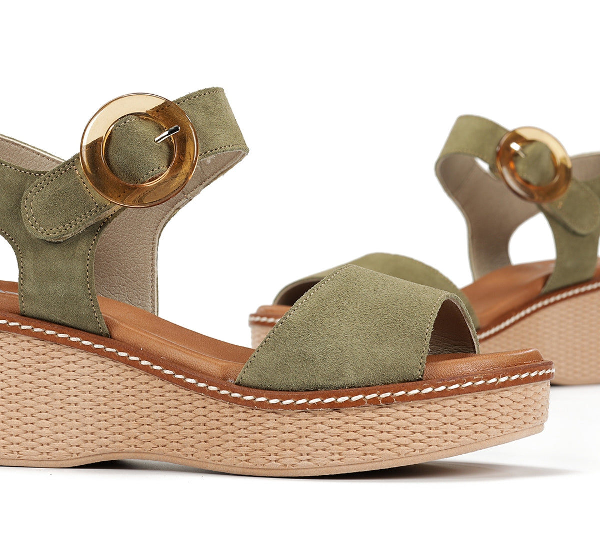 Dorking Nido D9450 sandale vert femme compensée