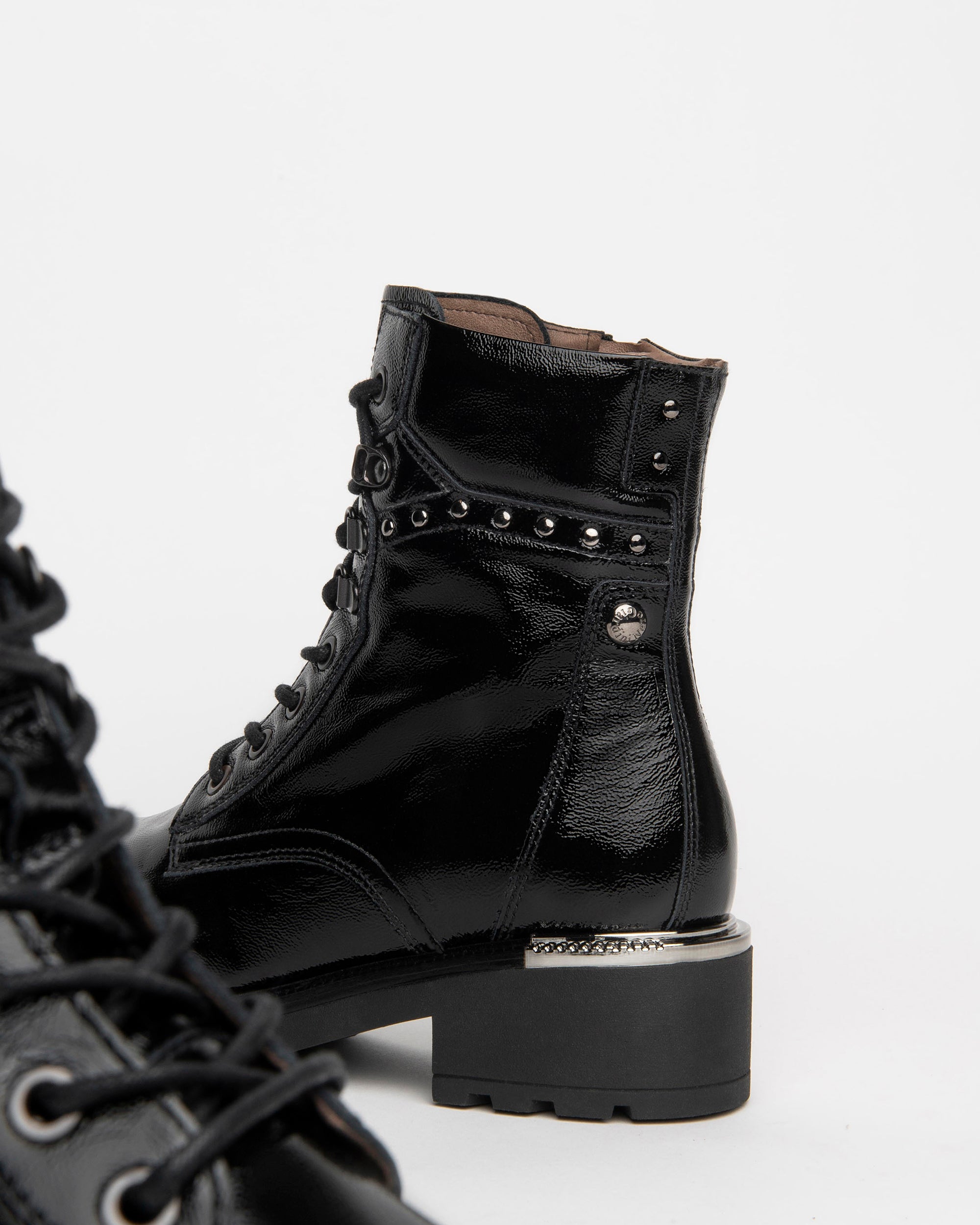 Nero Giardini Combat Boots rangers vernis femme zip