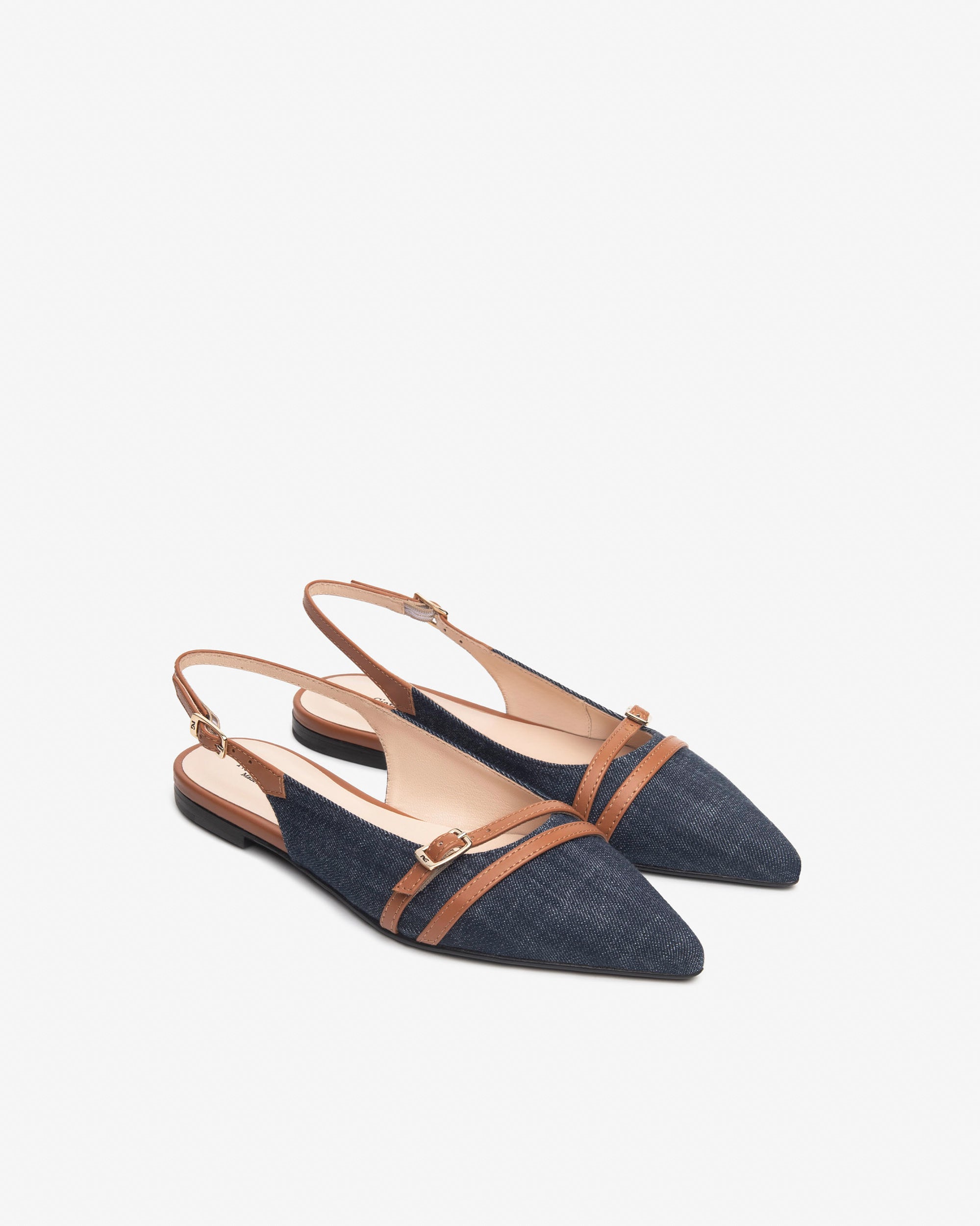 Nero Giardini Slingback Ballerines Cuir Femme Tissu
