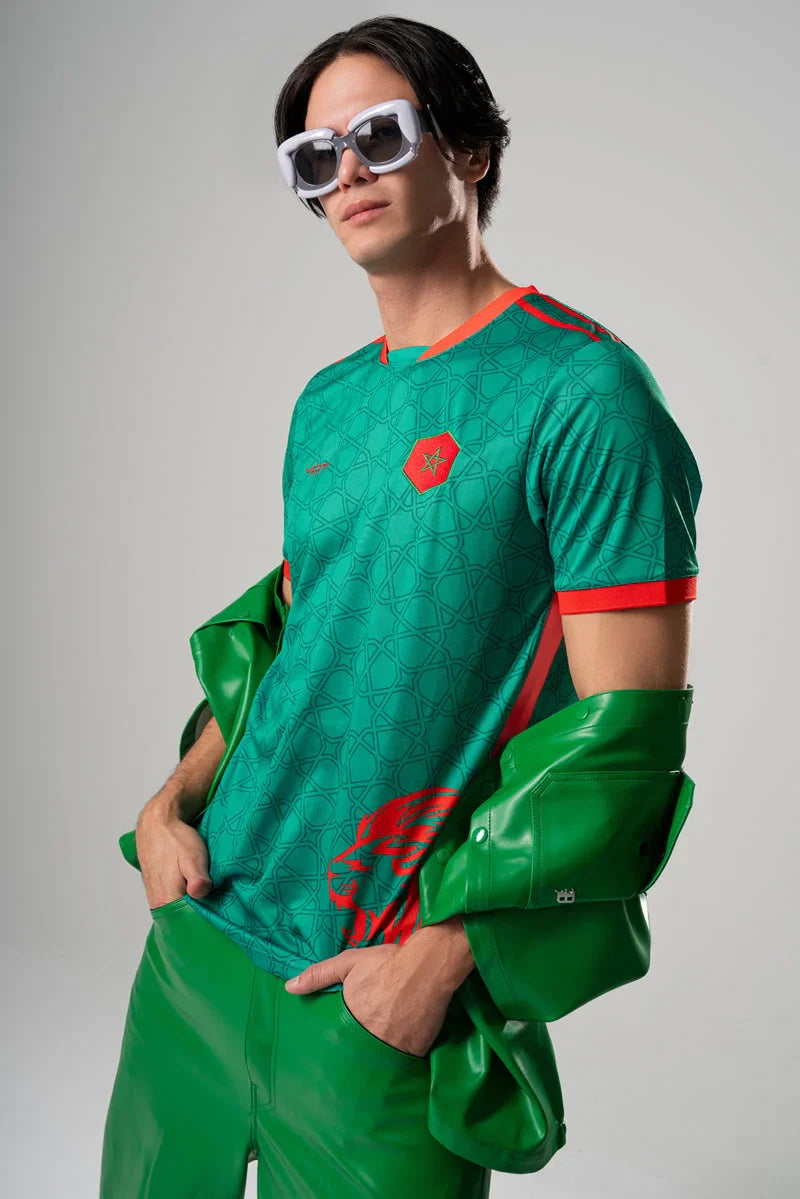 VO7 Morocco Green maillot foot vert lion