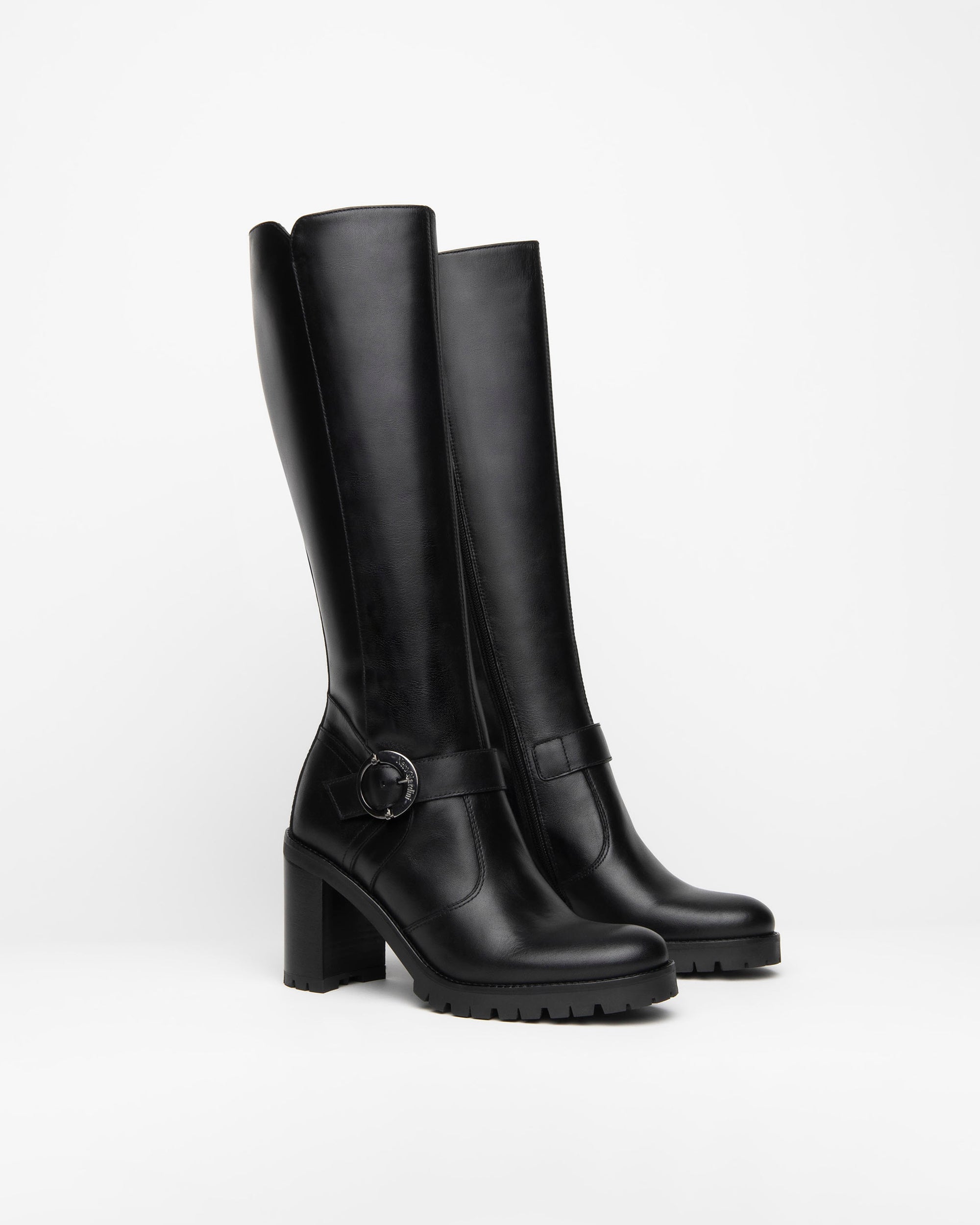 Nero Giardini Boots bottes cuir boucle talon 9 cm
