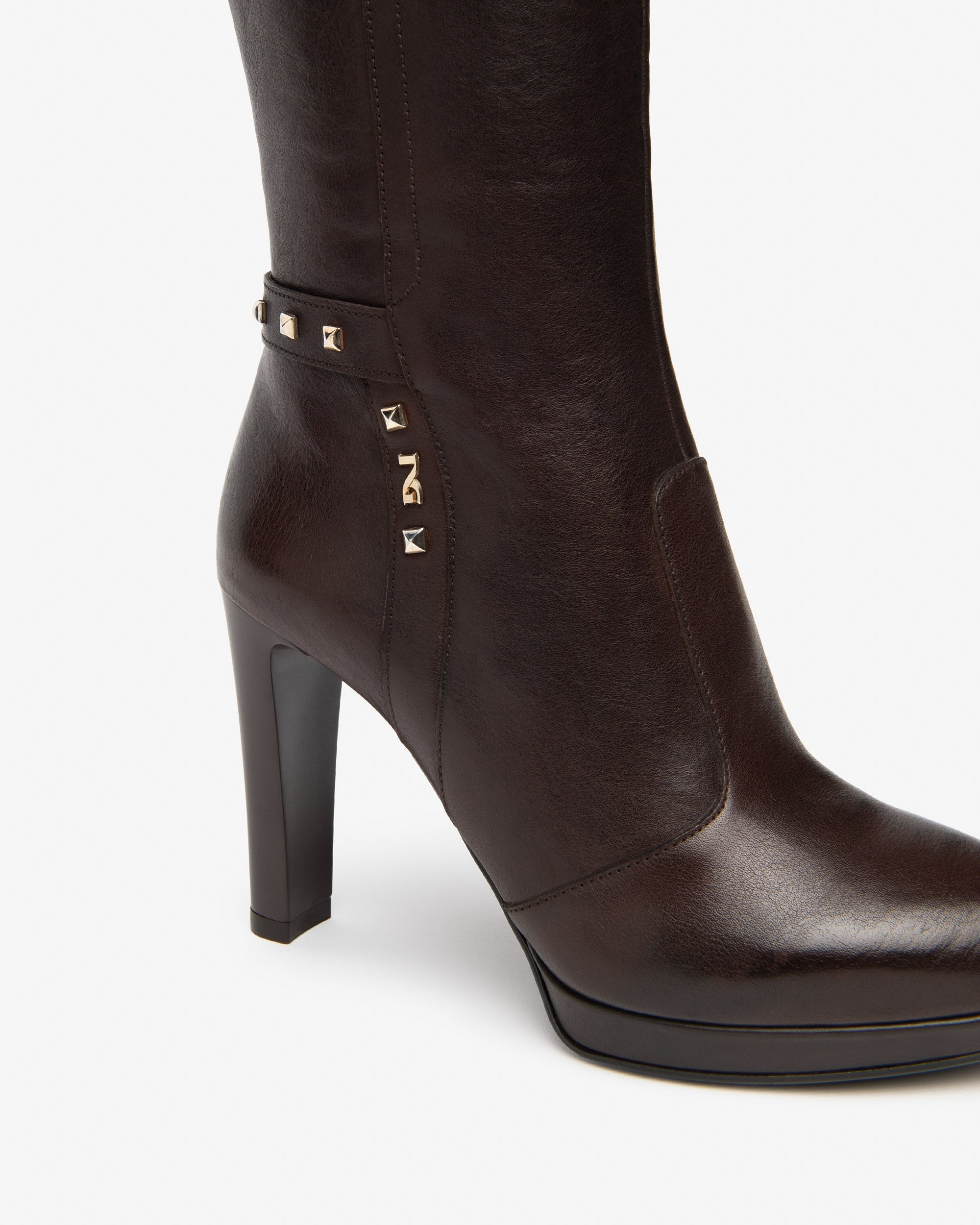 Nero Giardini Boots bottes cuir femme talon bloc 10 cm