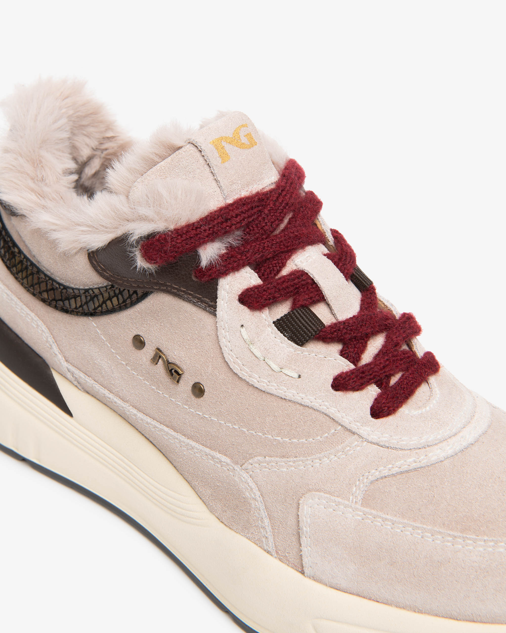 Nero Giardini Sneakers basket femme cuir daim fourrure