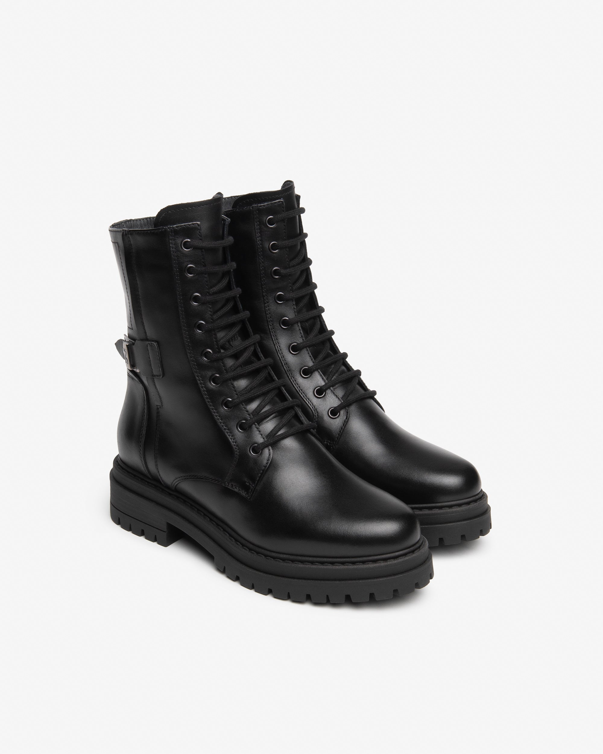 Nero Giardini Combat Boots Rangers Cuir Femme Fourrées