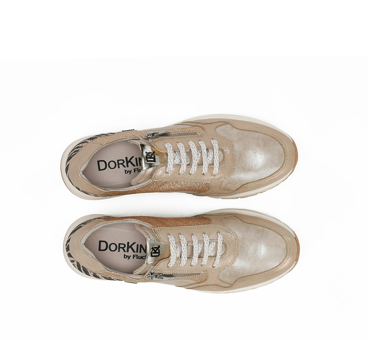Fluchos Dorking Serena D9556 baskets femme doré cuir