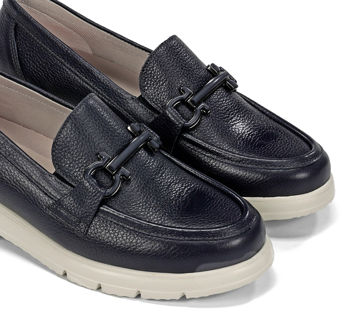 Fluchos Gladis F1936 mocassin bleu femme cuir léger