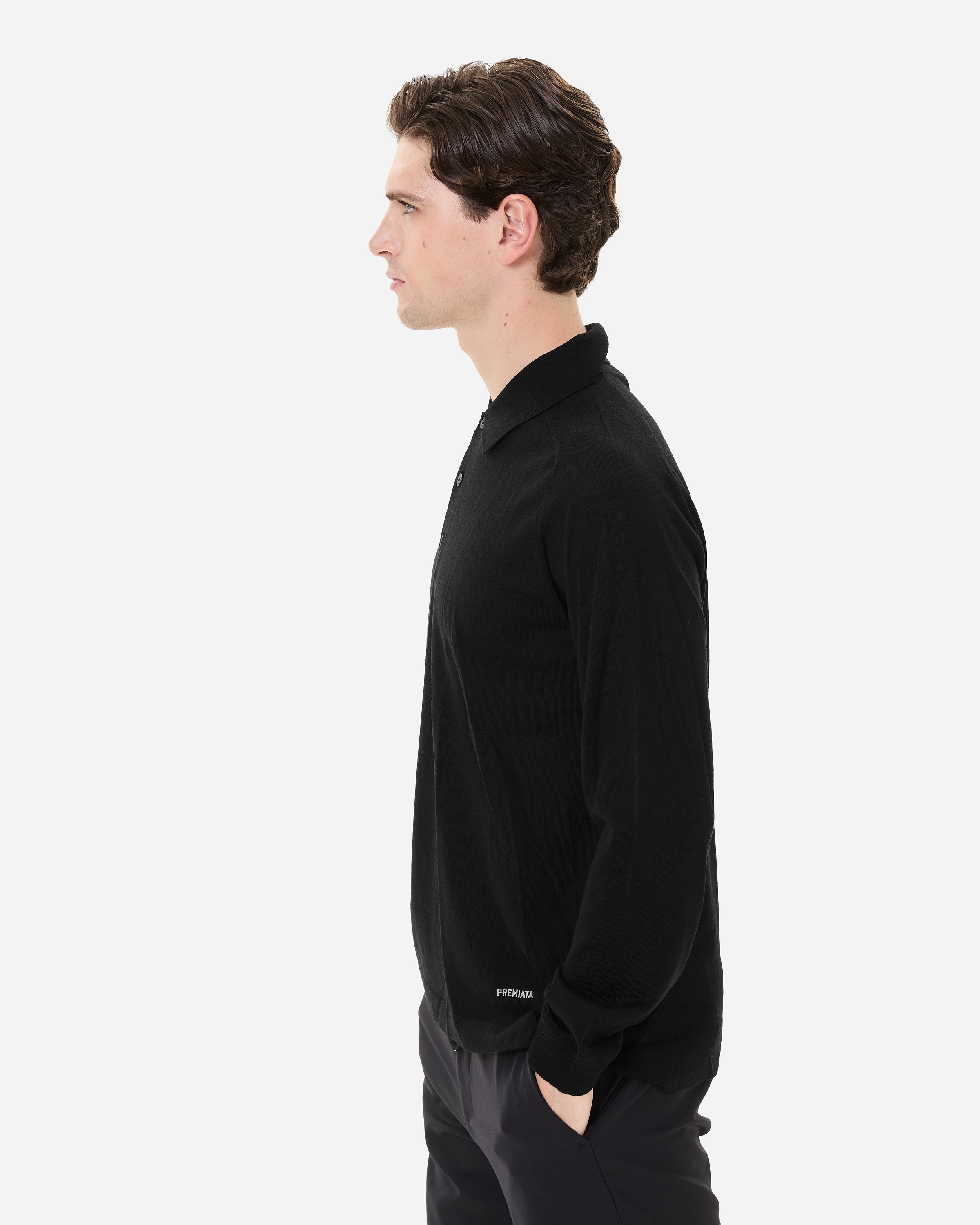 Premiata Polo Knit pull noir M manches longues