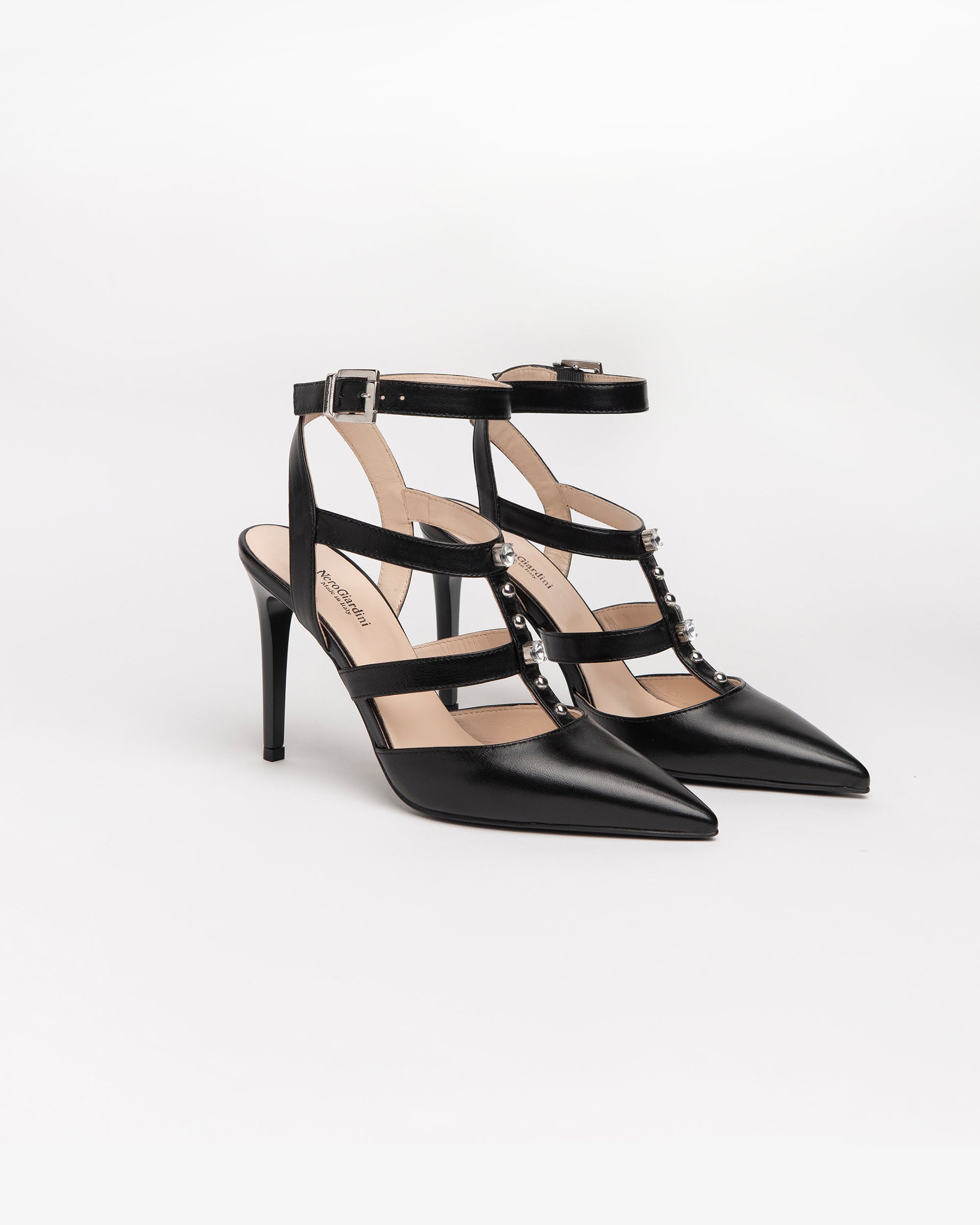 Nero Giardini Décolleté escarpins cuir strass pointure 38