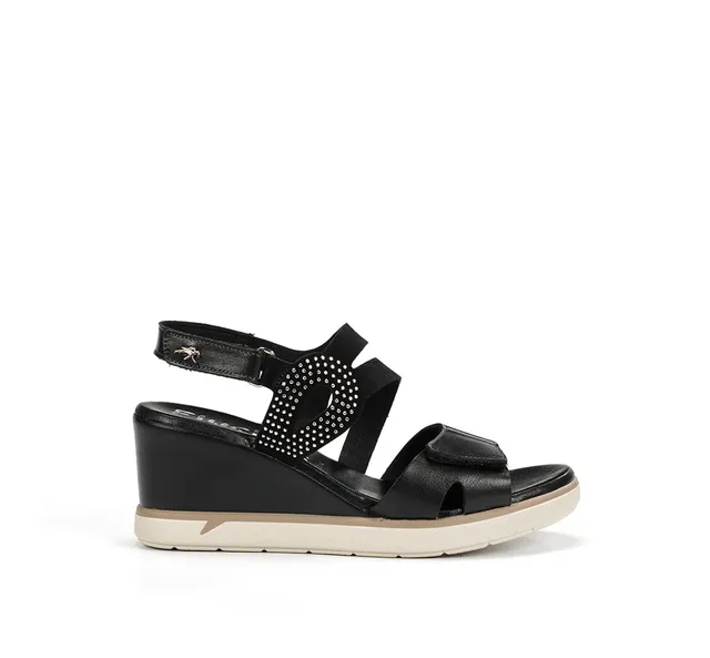 Fluchos Smash F2169 sandales noir femme compensées