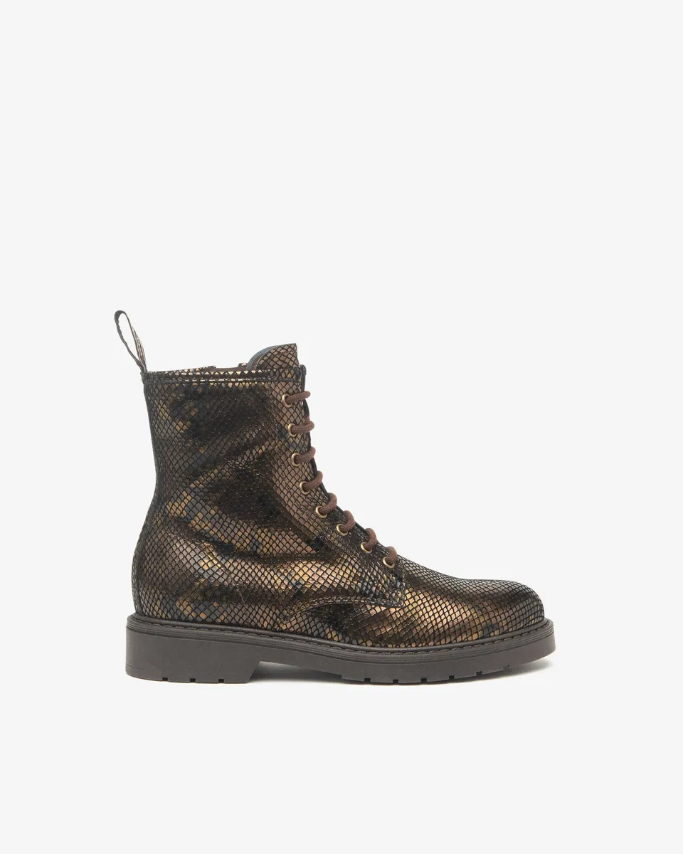Nero Giardini Combat Boots rangers cuir femme zip 30 mm