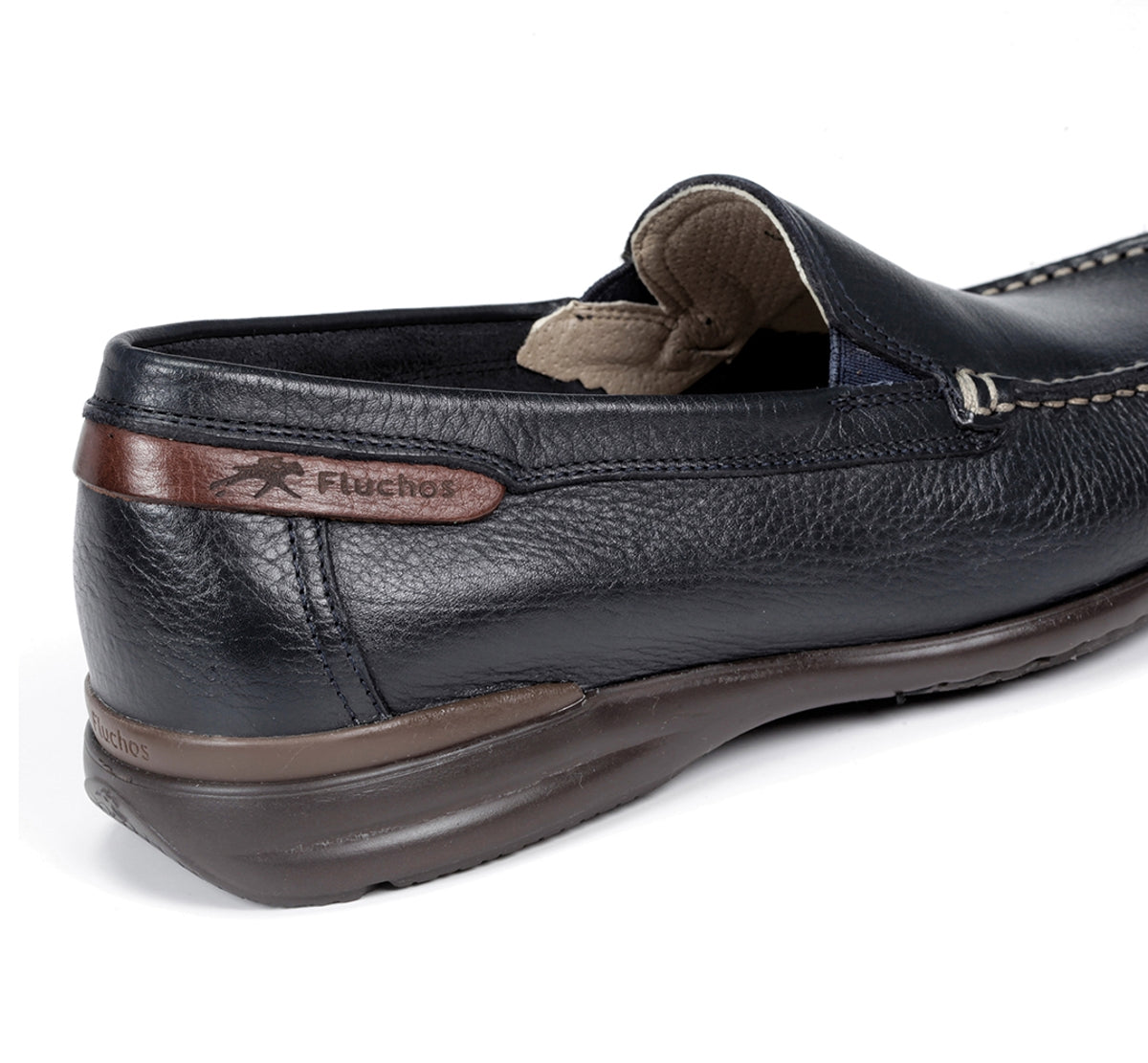 Fluchos Orion 8682 mocassin homme bleu cuir