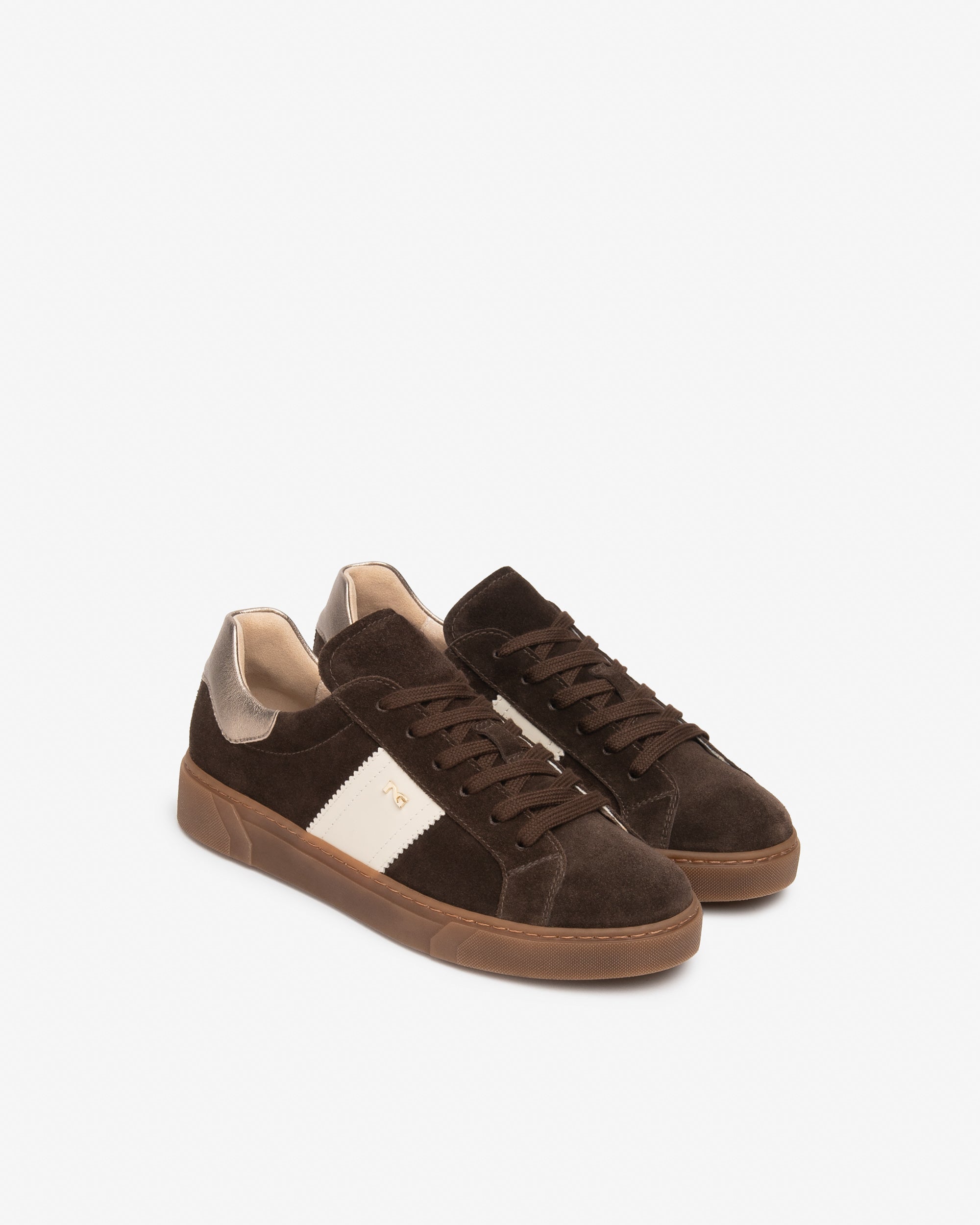 Nero Giardini Sneakers cuir et daim femme lacets