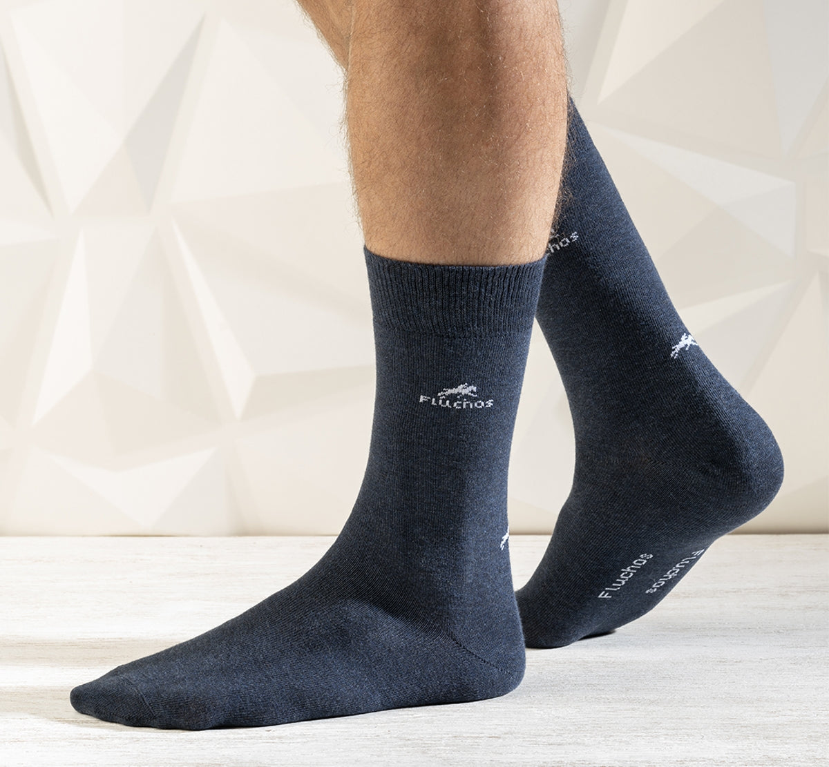 Fluchos CA0009 chaussettes longues rayées bleues homme