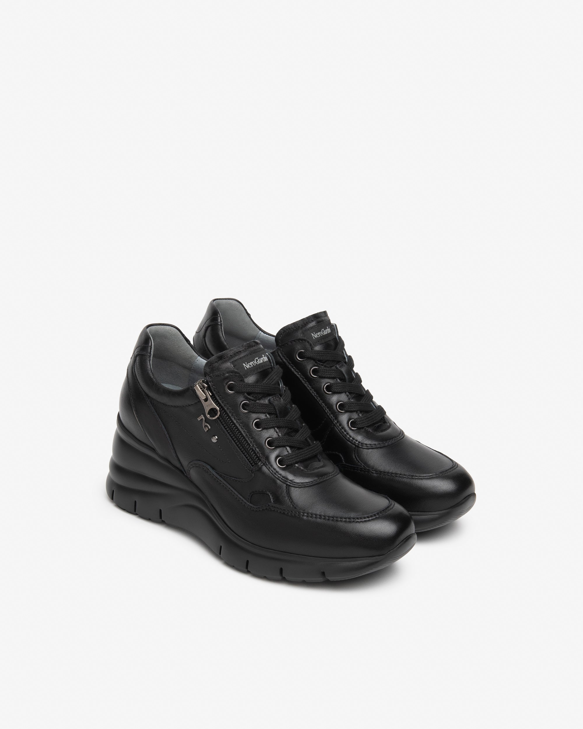 Nero Giardini Sneakers baskets femme cuir compensée 38
