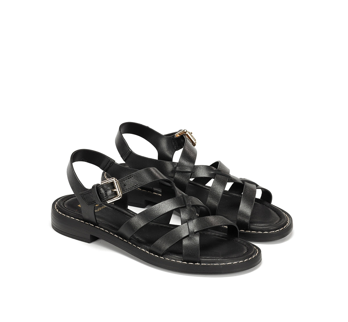Dorking Ega D9730 sandale noire femme plate