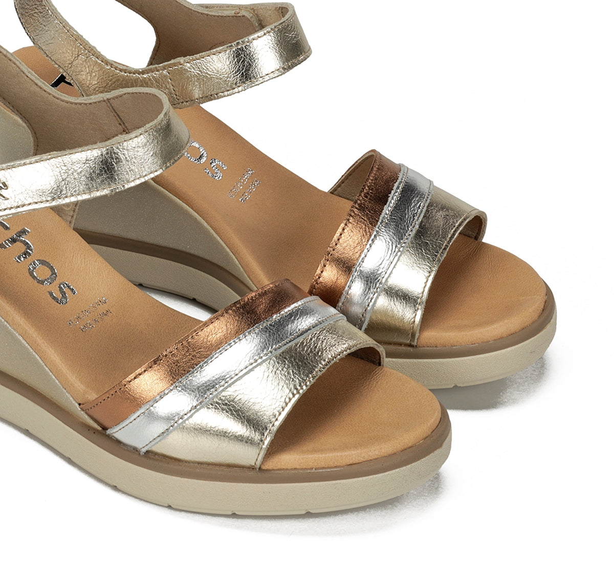 Fluchos Smash F2390 sandale dorée compensée femme