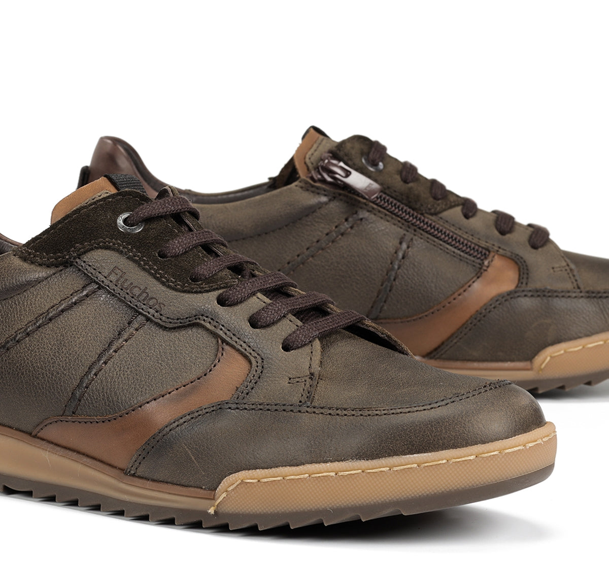 Fluchos Elder F2273 baskets homme vertes cuir