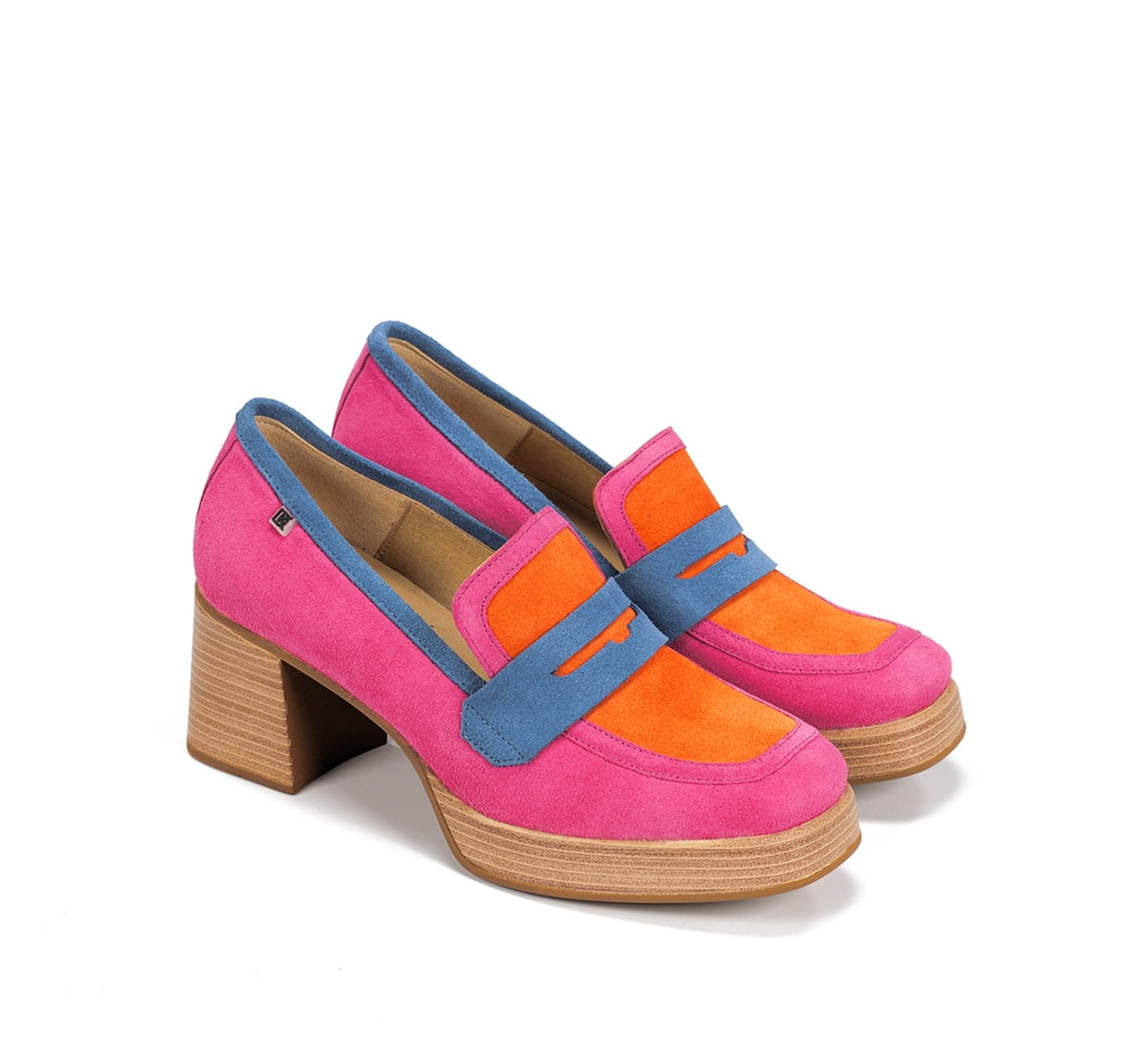 Dorking Cristel D9440 mocassins femme rose plateforme