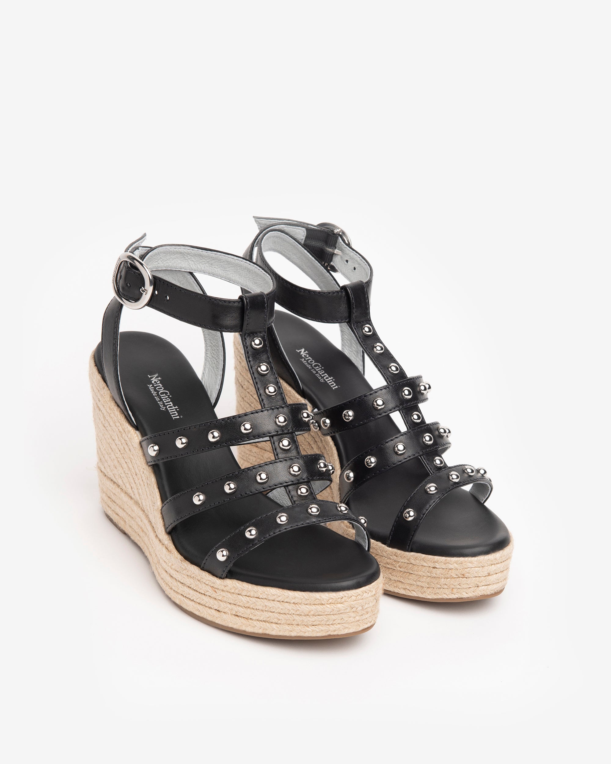 Nero Giardini Sandals sandales cuir femme compensées clous