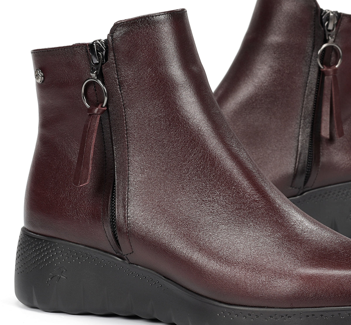 Fluchos Live F2100 bottines femme bordeaux compensées