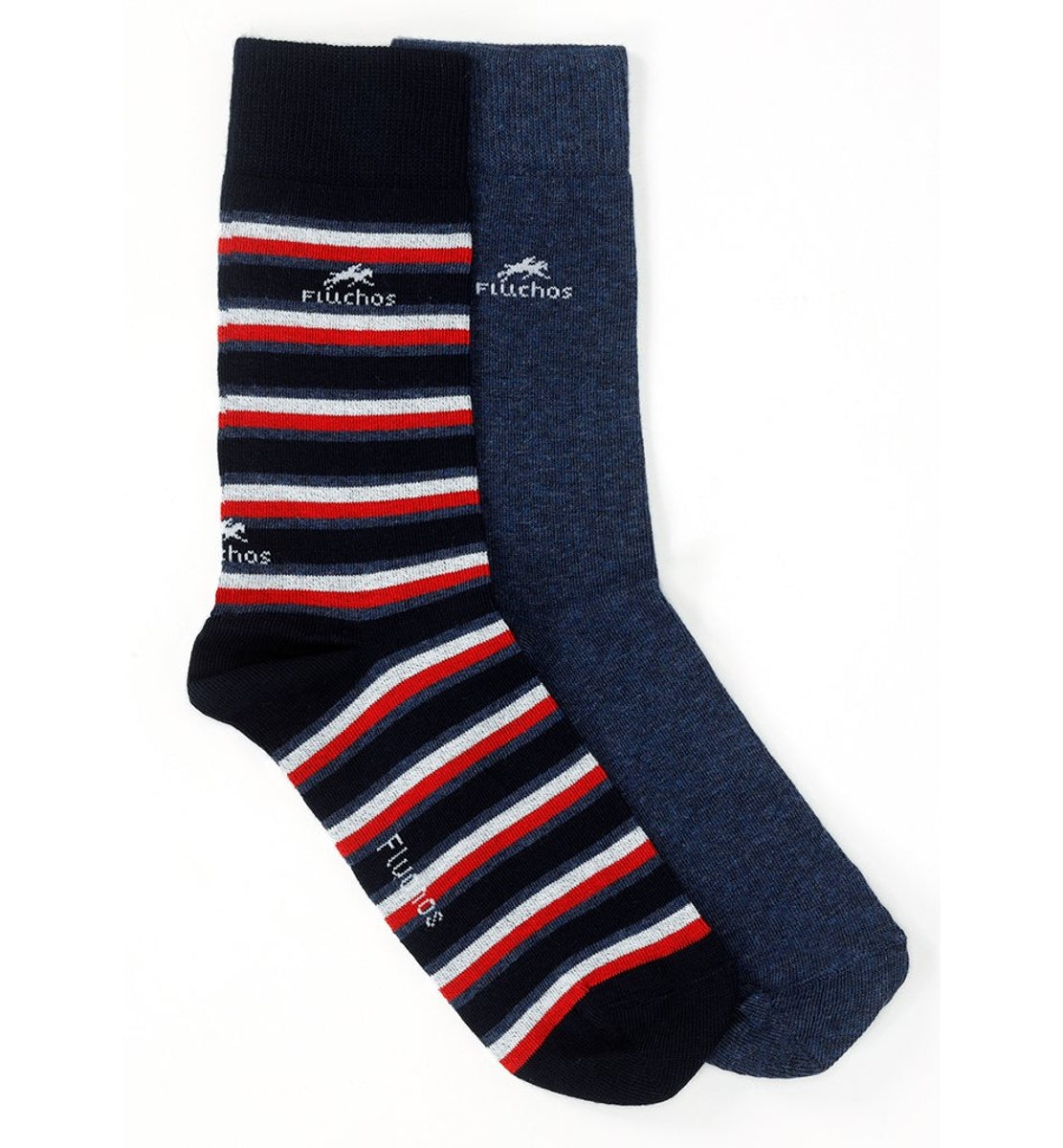 Fluchos CA0009 chaussettes longues rayées bleues homme