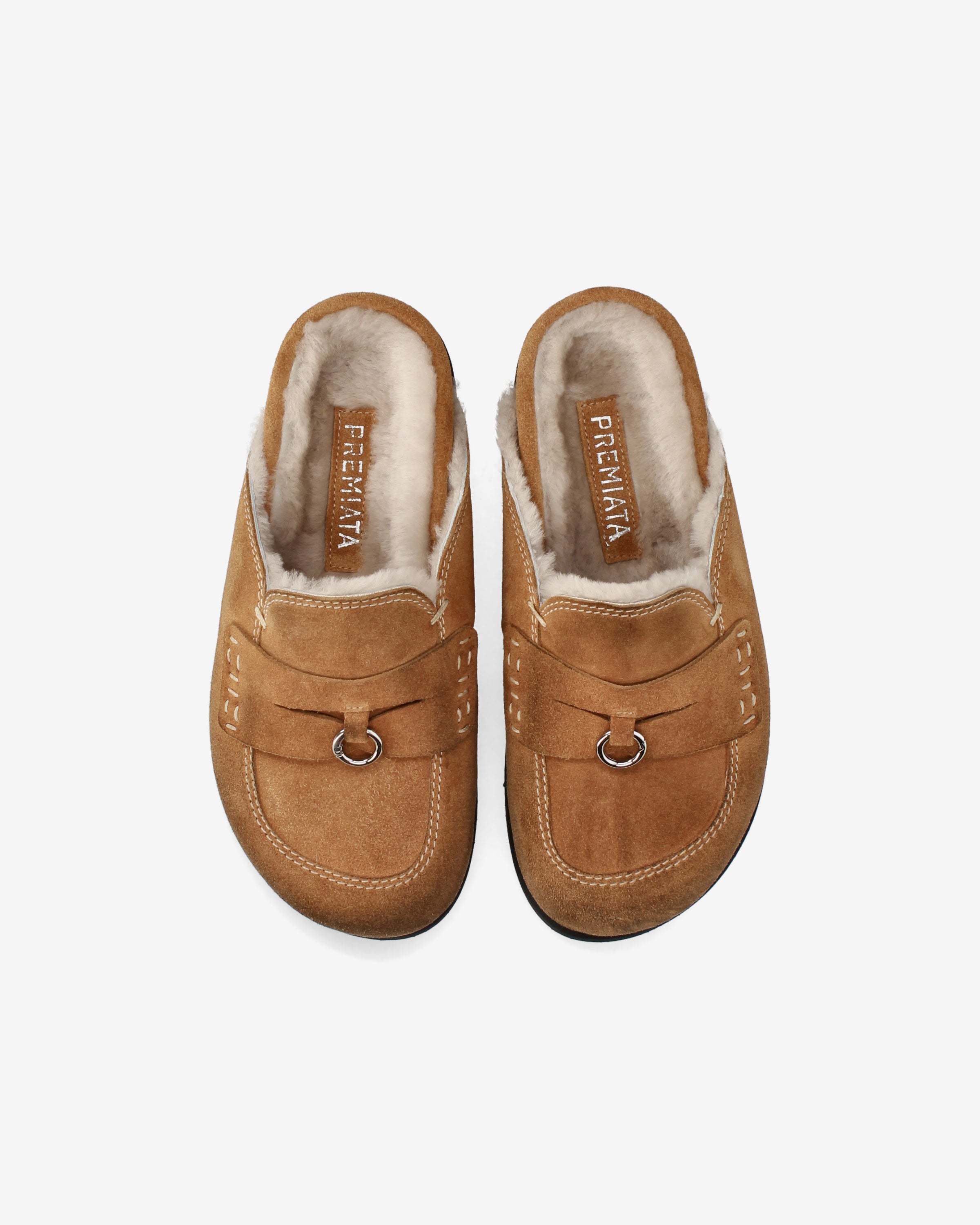 Premiata Mules Shearling mules femme camel cuir