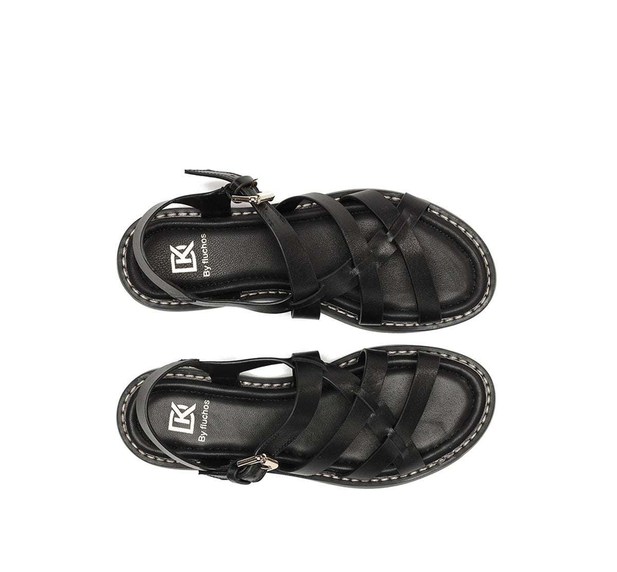 Dorking Ega D9730 sandale noire femme plate
