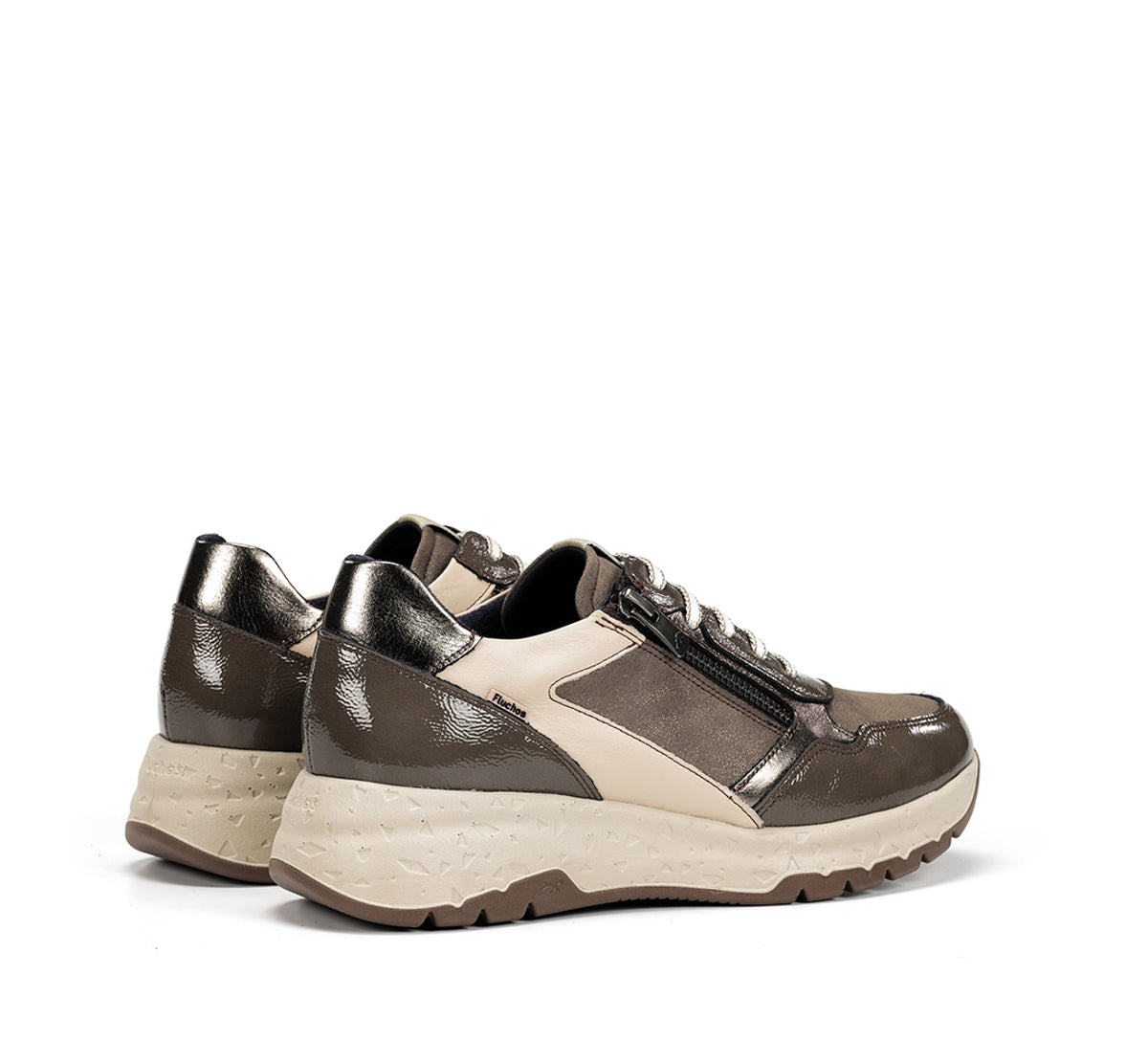 Fluchos Nexus F2308 baskets femme taupe cuir confort