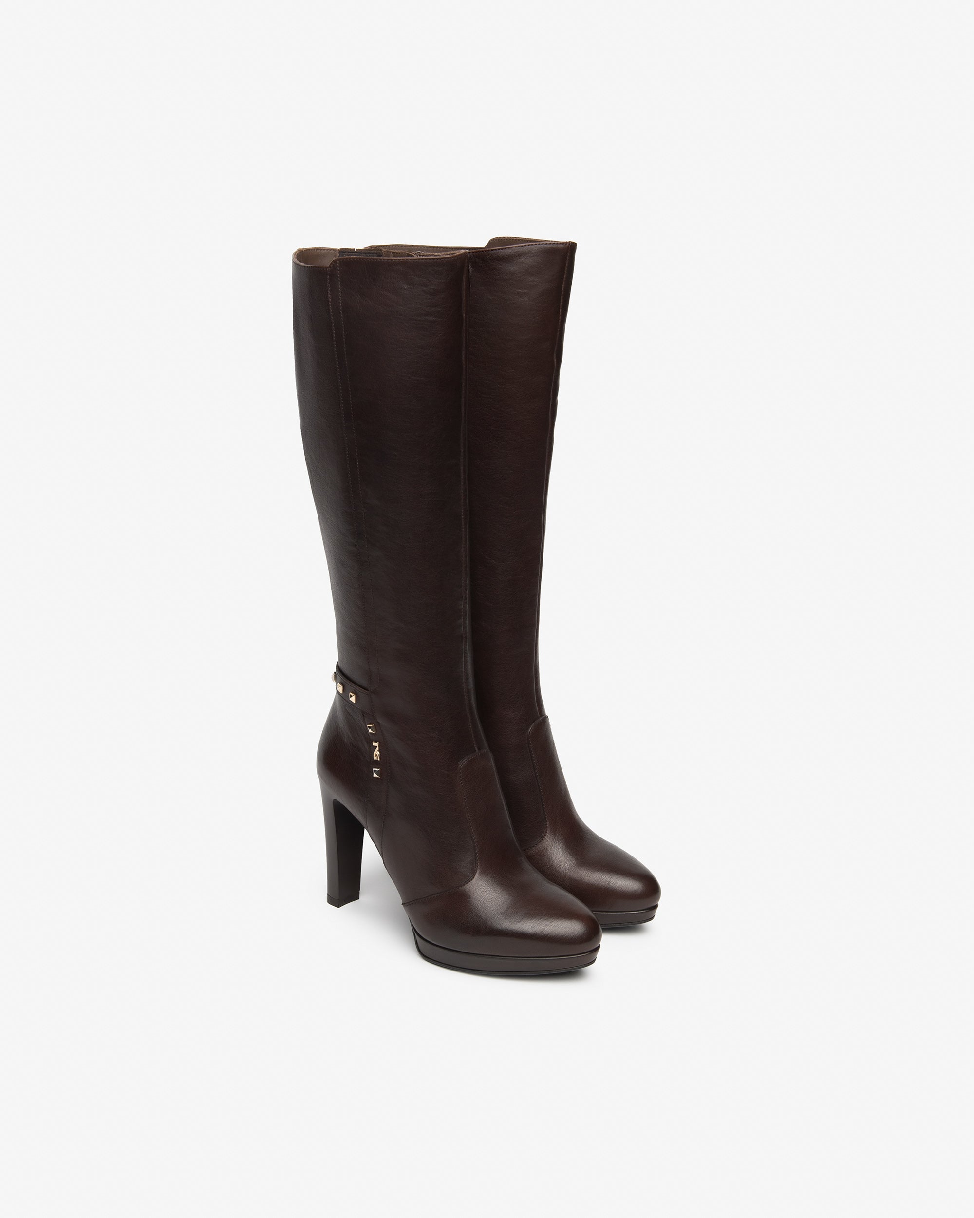 Nero Giardini Boots bottes cuir femme talon bloc 10 cm